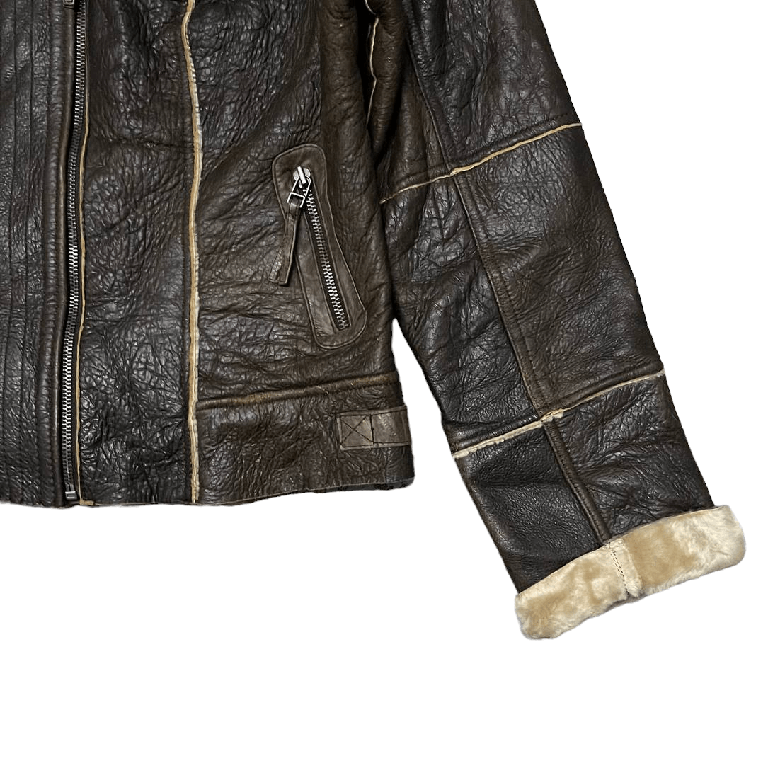 Zara Vintage Zara Shearling Leather Jacket Size M / US 6-8 / IT 42-44 - 4 Thumbnail