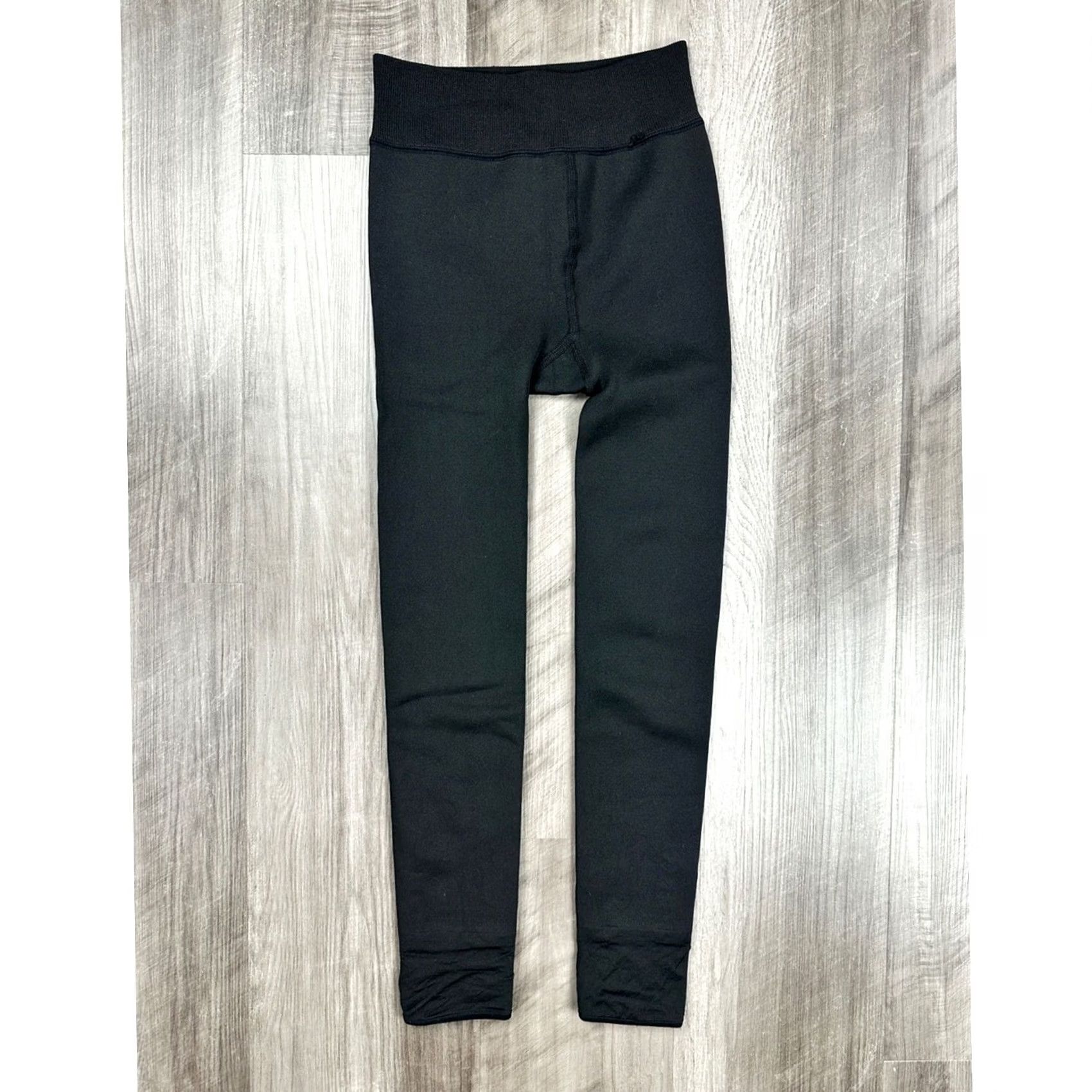 Vintage Women’s Fleece Lined Stirrup Leggings Black Winter Thermal Small Size 28" / US 6 / IT 42 - 3 Thumbnail