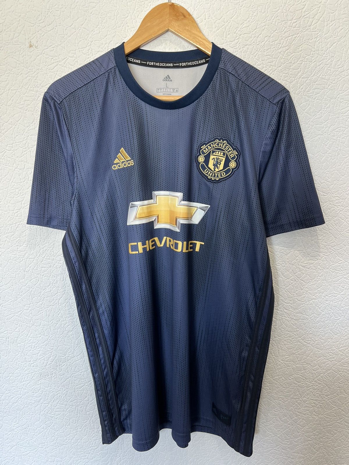 Adidas Manchester United Adidas 2018/2019 Parley Third Kit Soccer Size US L / EU 52-54 / 3 - 1 Thumbnail