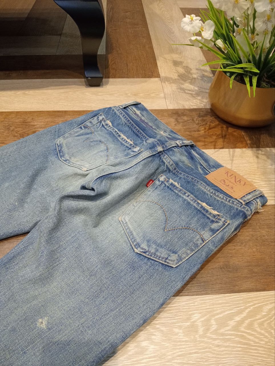 Hysteric Glamour HYSTERIC GLAMOUR KINKY BLUE DISTRESSED SELVEDGE DENIM JEANS Size US 30 / EU 46 - 16 Thumbnail