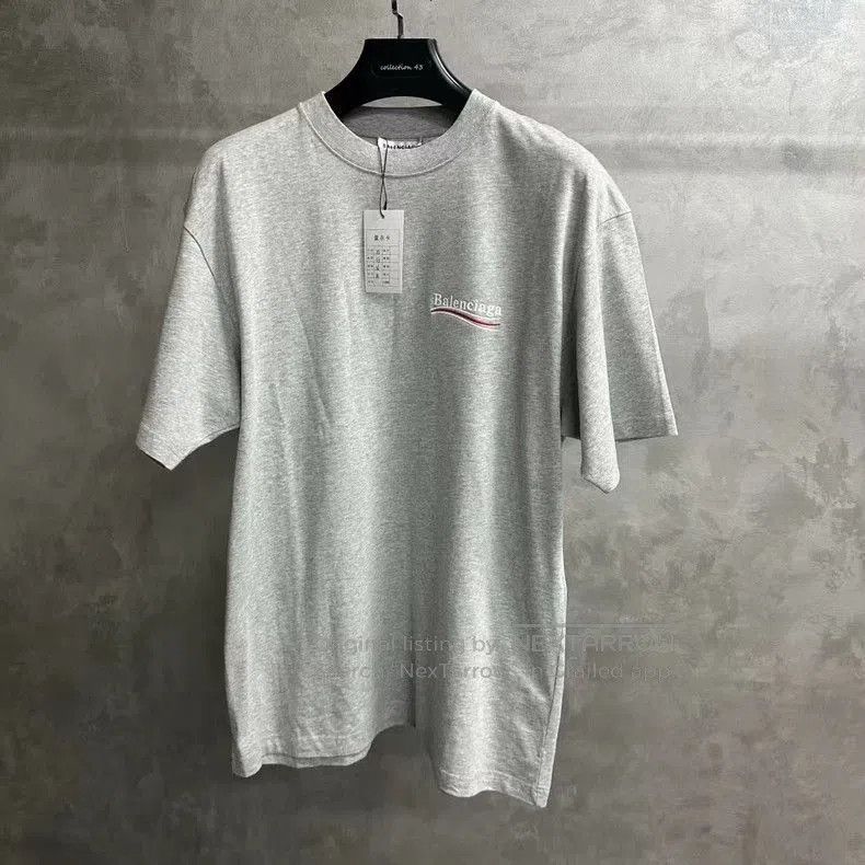 Balenciaga Balenciaga Gray Logo Print Short Sleeve T. Size US XS / EU 42 / 0 - 1 Thumbnail