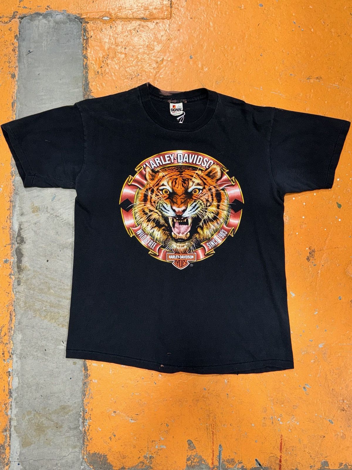 Vintage Vintage 1982 Harley Davidson Tiger T-Shirt Size Large 80s HD ...