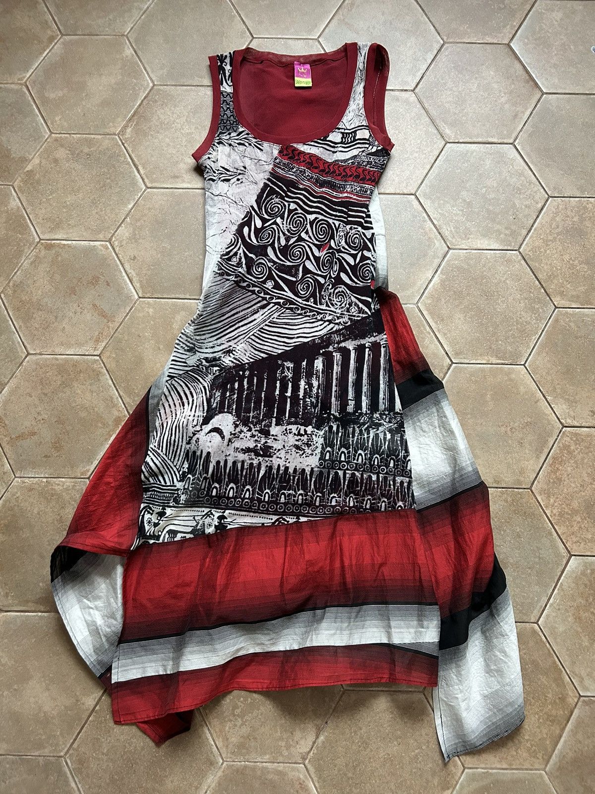 chinese dress ladies 1990s Vintage Save The Queen Dress Tribal Printed Mesh – Poppy's Vintage  Clothing