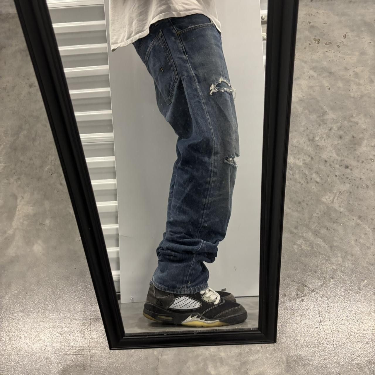 Polo Ralph Lauren × Vintage Crazy Vintage Y2K/2000s Grunge Polo Ralph Lauren Dark Wash Distressed Denim Jeans! Size US 33 - 2 Thumbnail