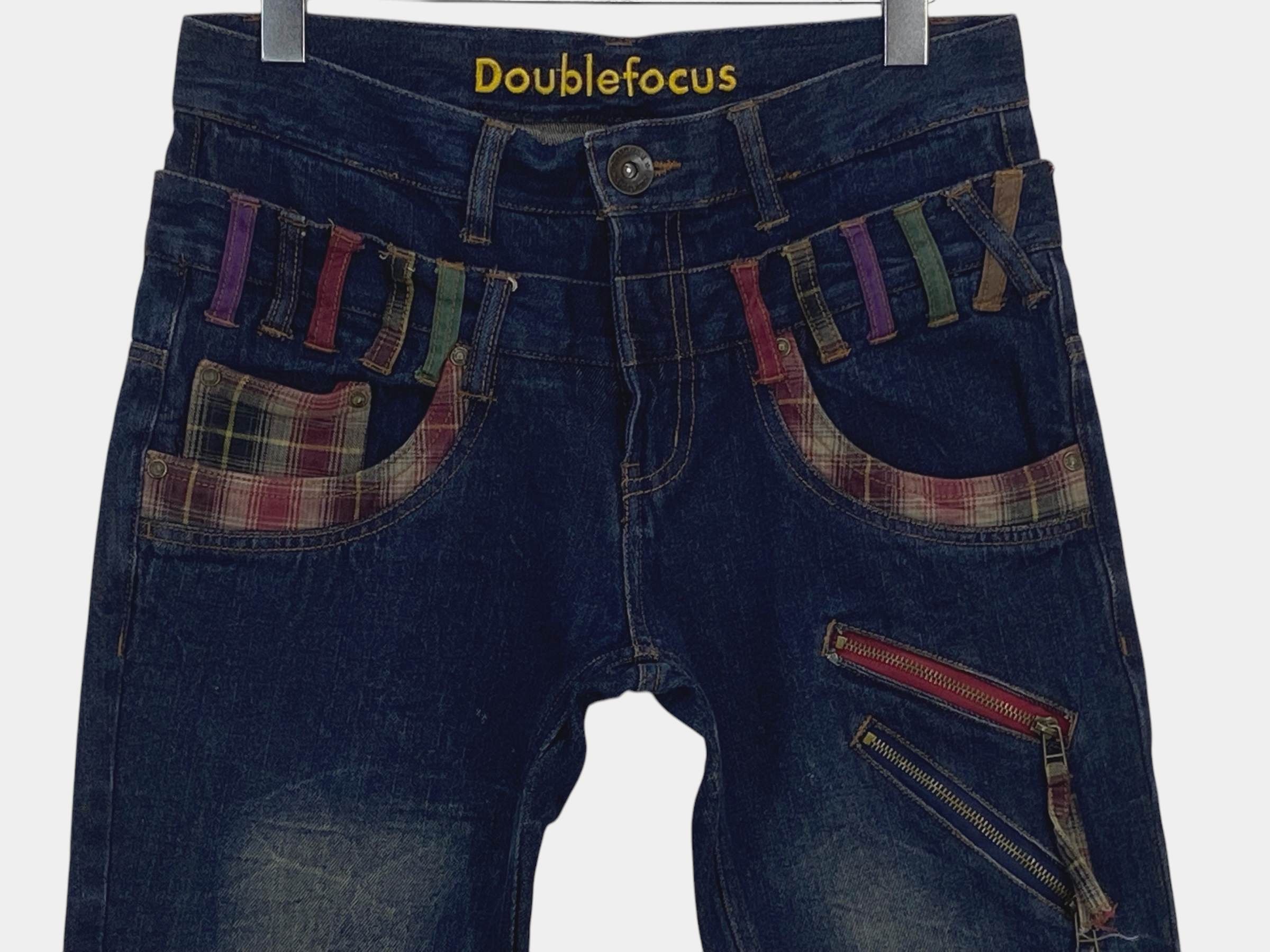 Japanese Brand Double Focus Double Waist Light Wash Denim Size US 31 - 3 Thumbnail
