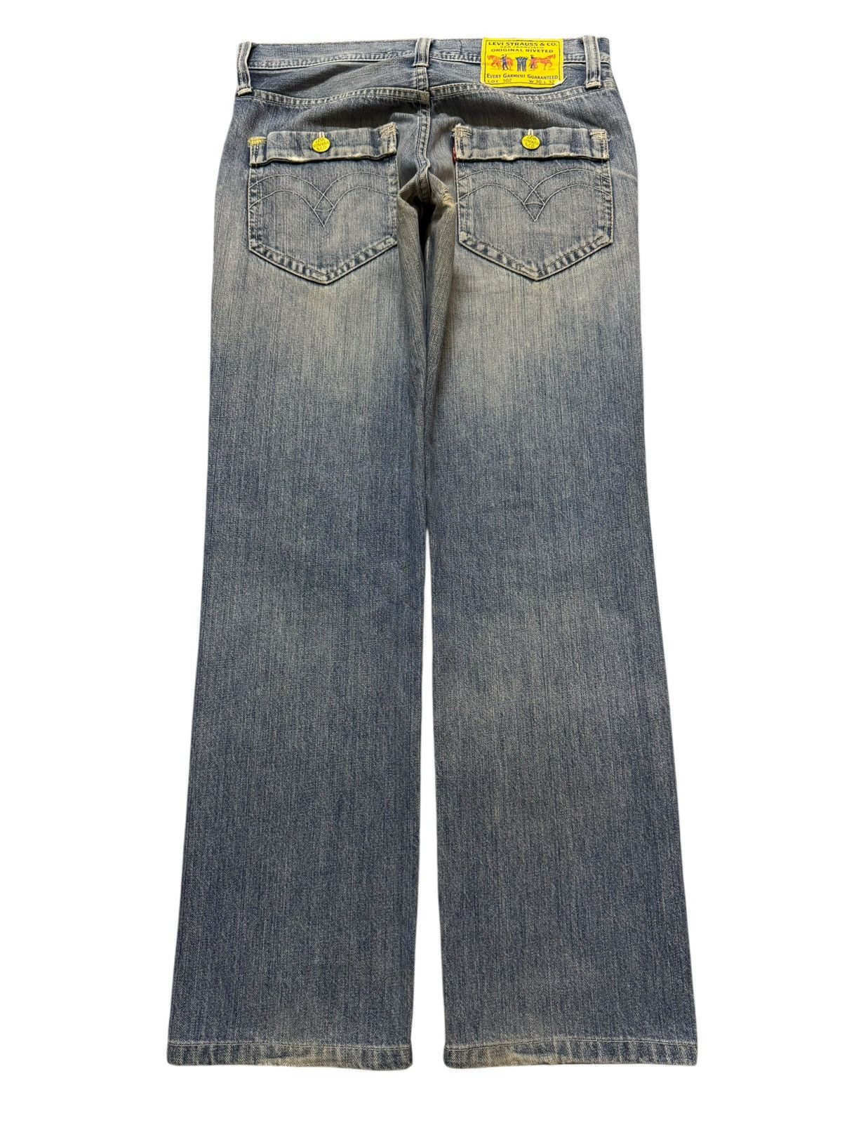 Levi's Vintage Y2K Levis 502 Blue Faded Wash Yellow Tab Regular Fit Size US 31 - 2 Thumbnail