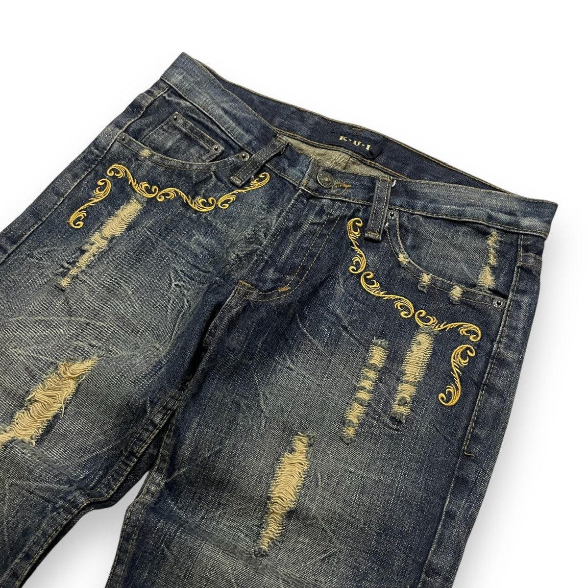 If Six Was Nine JAPANES FLARE DESIGNER K.U.I CO L.T.D DENIM (30×40) Size US 30 / EU 46 - 3 Thumbnail