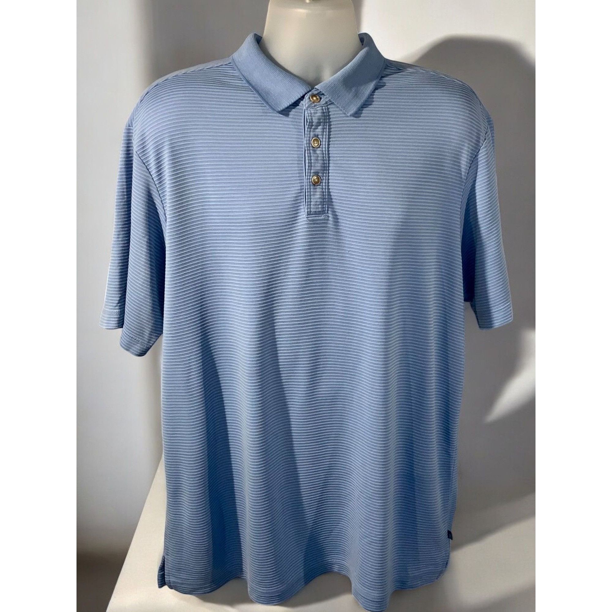 Tommy Bahama Tommy Bahama Mens Blue Ribbed Polo Shirt Short Sleeve Relaxe Size US L / EU 52-54 / 3 - 6 Thumbnail