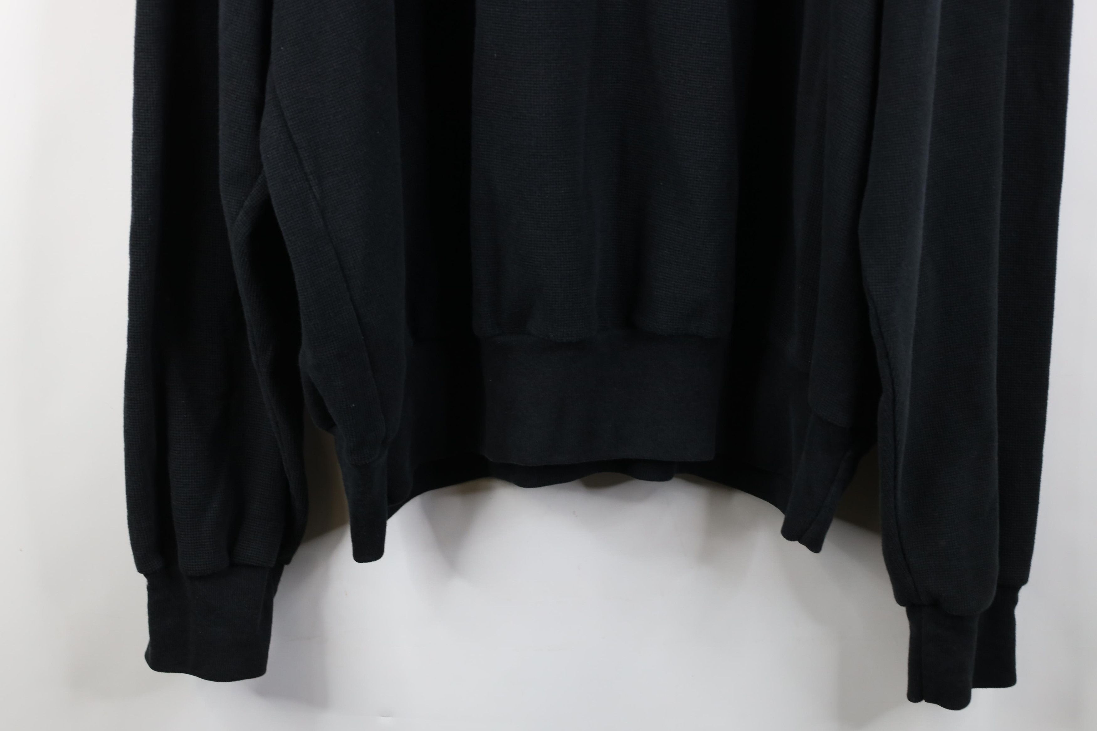 Vintage Vintage 90s Streetwear Thermal Knit Sweatshirt Black USA Size US XXL / EU 58 / 5 - 14 Thumbnail