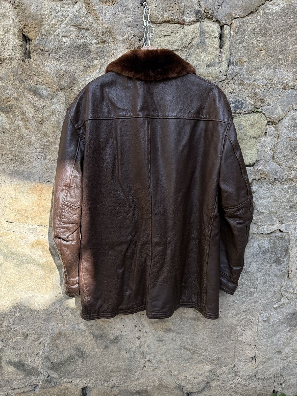 Vintage Retro Horsehide 30s 40s Brown BARNSTORMER Leather Coat Size US XL / EU 56 / 4 - 6 Thumbnail