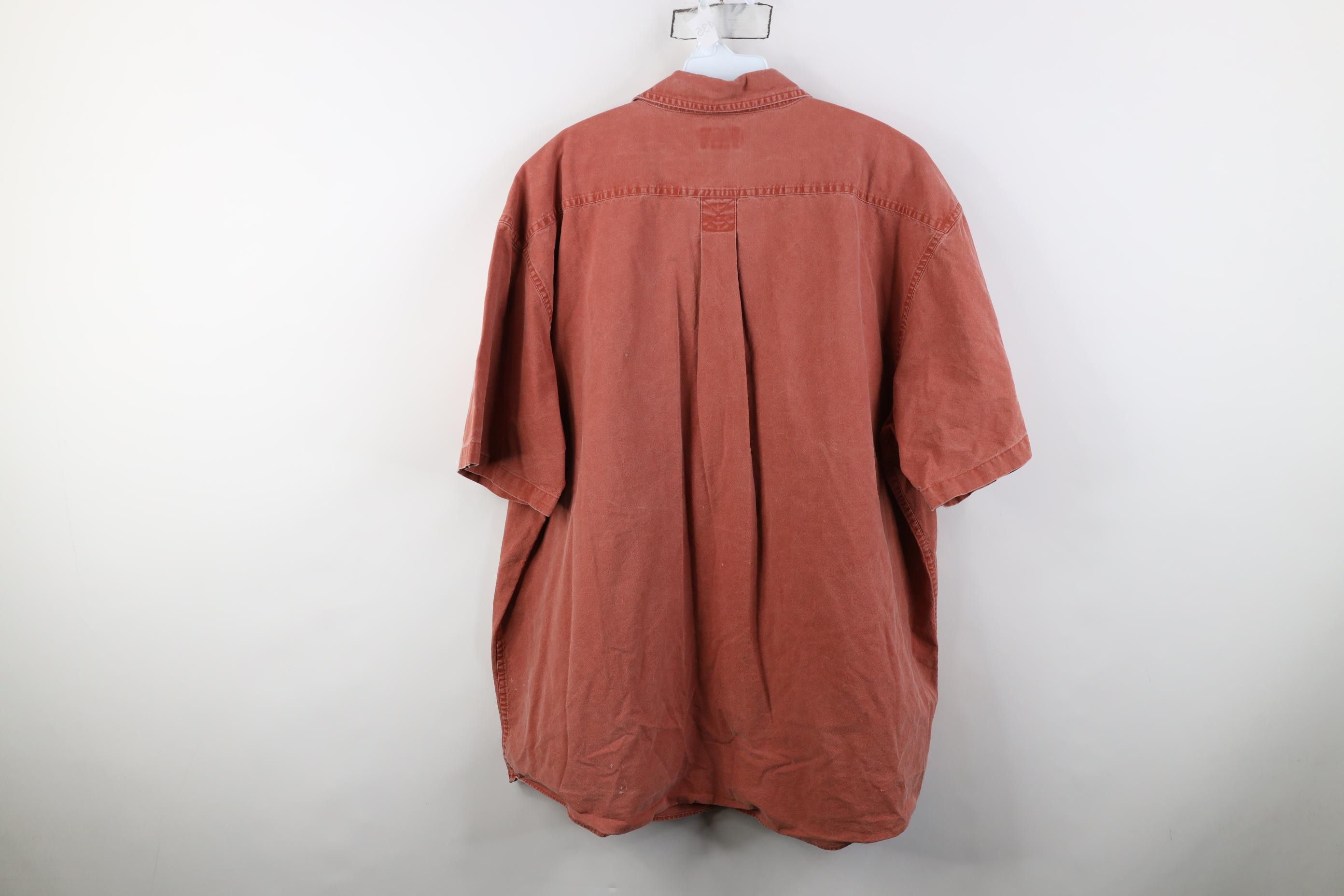 L.L. Bean Vintage 90s Y2K LL Bean Canvas Collared Button Shirt Red Size US XXL / EU 58 / 5 - 14 Thumbnail