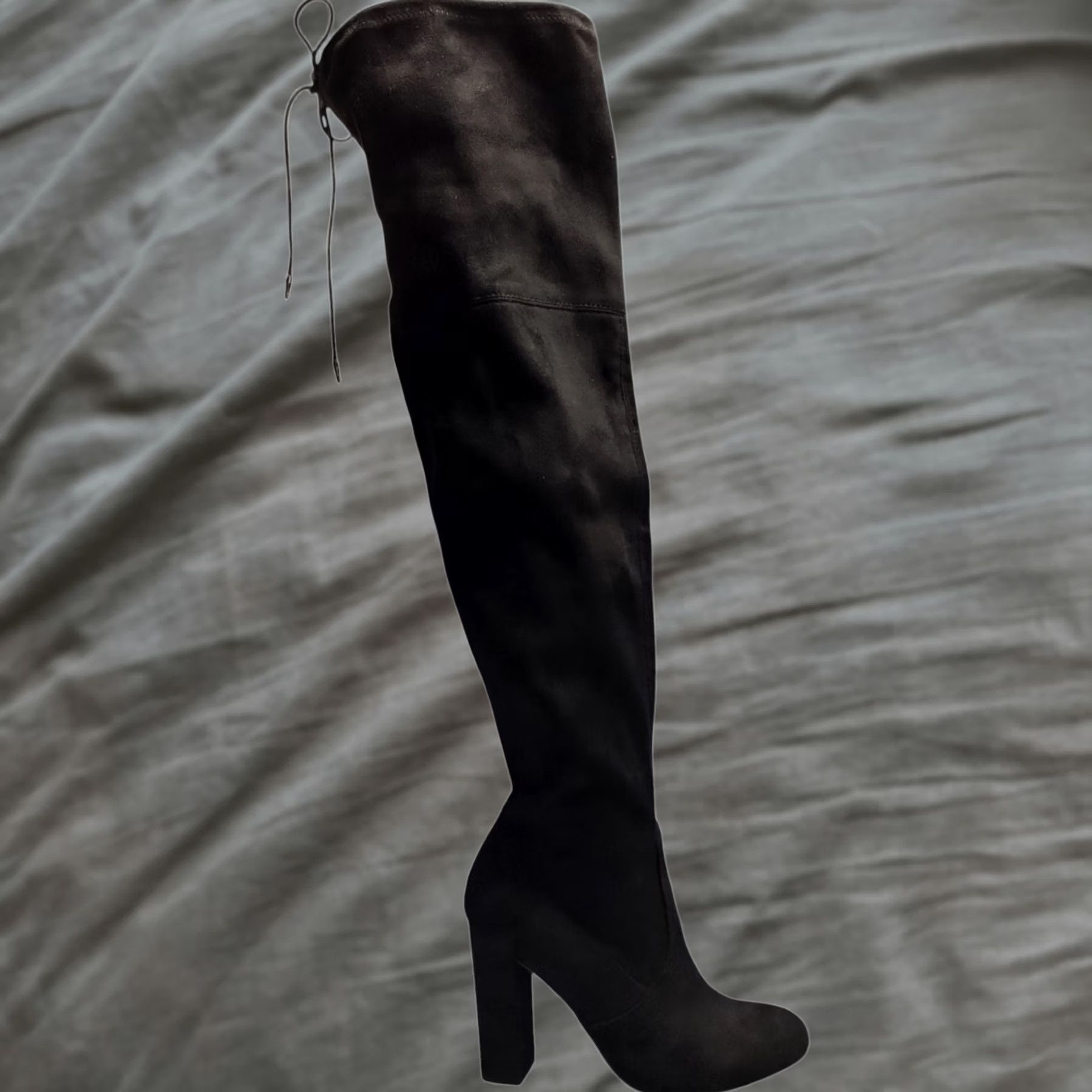Vintage Target Olymagen Boots Womens US 7 Black Over The Knee Thigh High Pull On Size US 7 / IT 37 - 1 Thumbnail