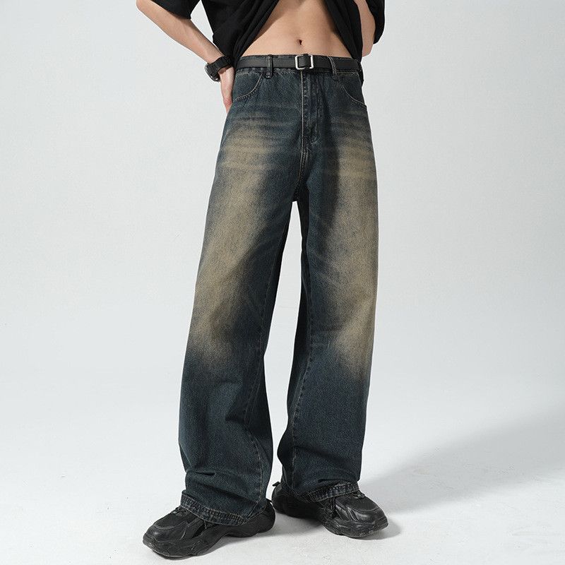 Japanese Brand × Jean Japanese retro distressed all-match loose straight jeans Size US 32 / EU 48 - 3 Thumbnail