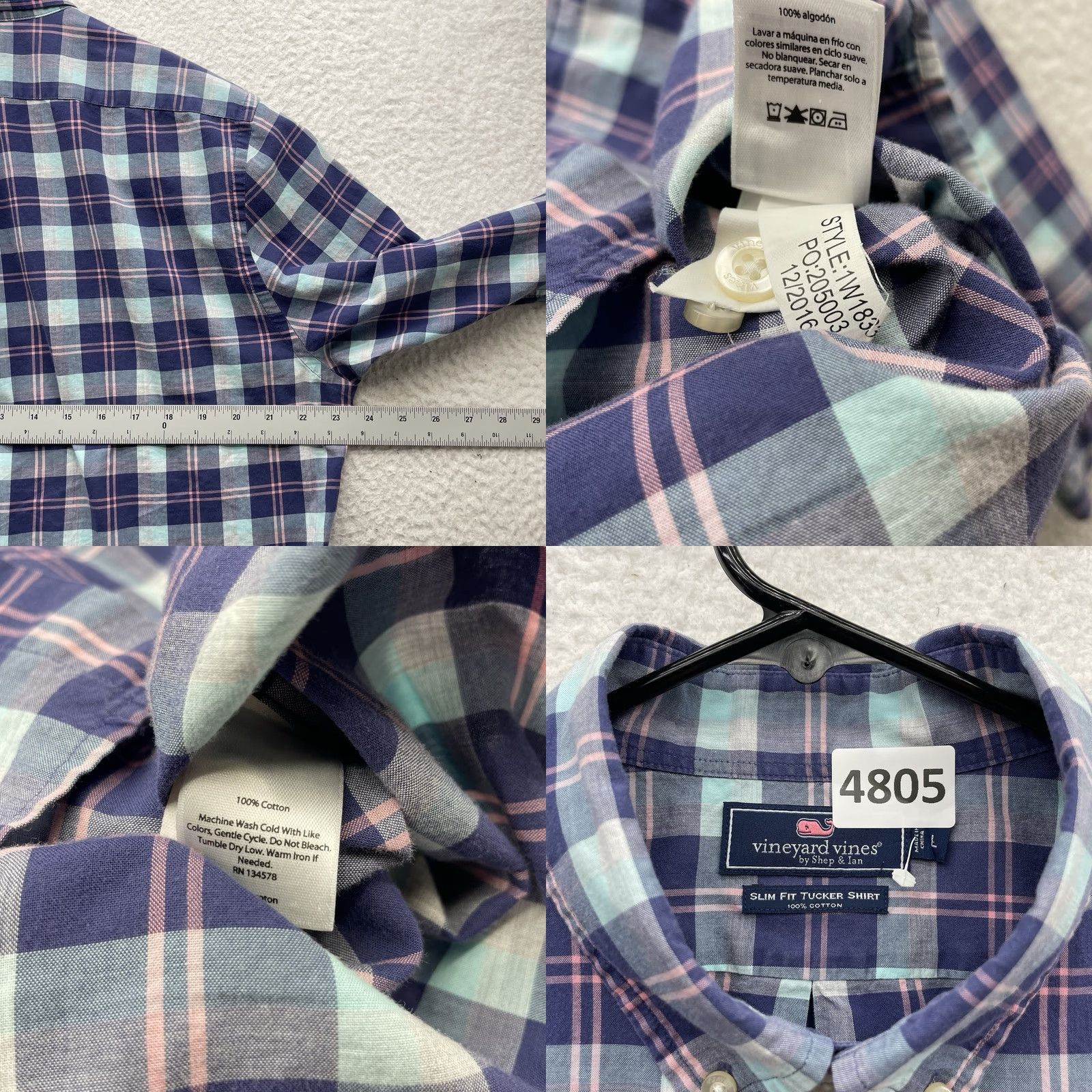 Vineyard Vines Vineyard Vines Tucker Shirt Mens L Slim Plaid Button-Down Casual Preppy Classic Multicolor S/S L? Size US L / EU 52-54 / 3 - 8 Thumbnail