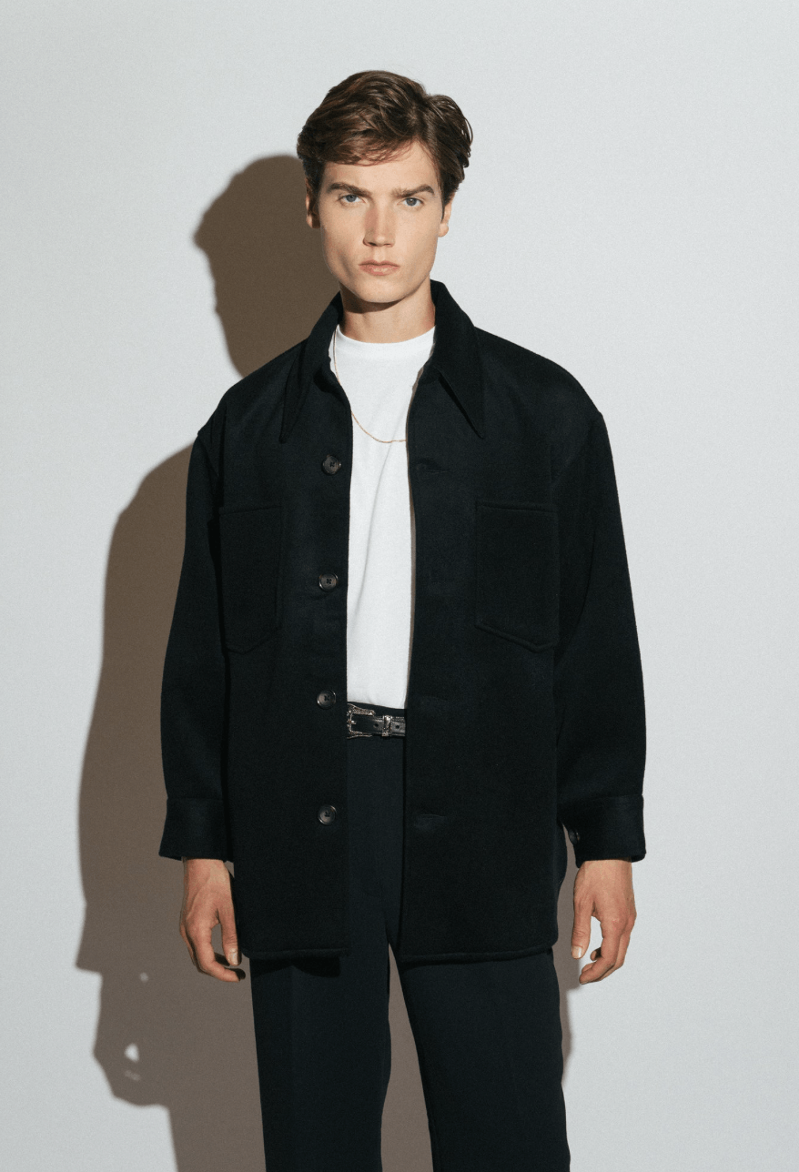 image of California Arts The Larchmont Oversized Overshirt in Black, Men's (Size Medium)
