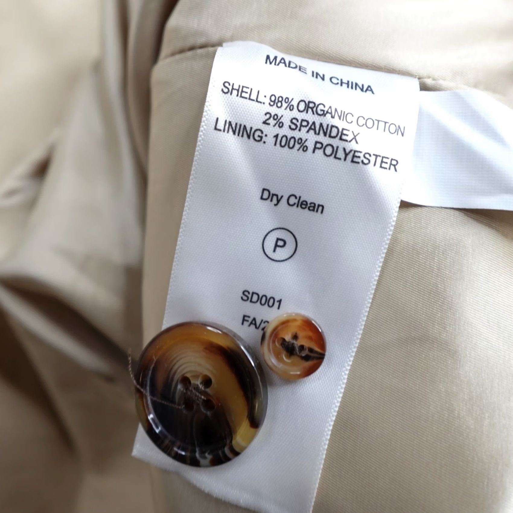 Quince Quince Jacket XL Beige Comfort Stretch Trench Coat Mens Regular Coat Size US XL / EU 56 / 4 - 5 Thumbnail