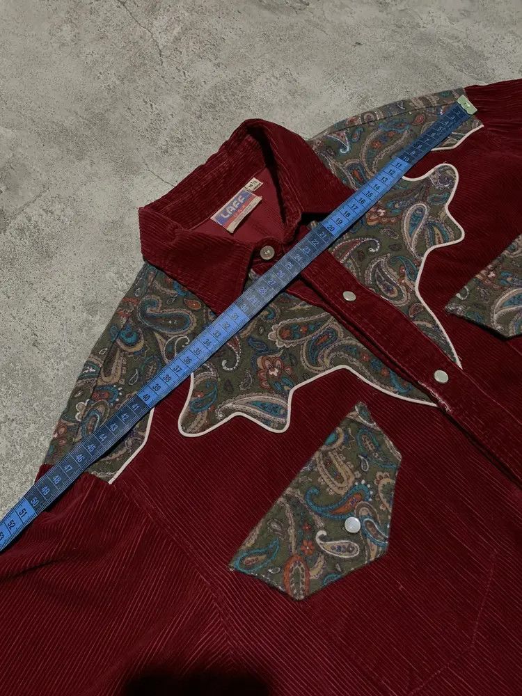 Vintage LAFF USA western paisley corduroy shirt marroon Size US M / EU 48-50 / 2 - 14 Thumbnail
