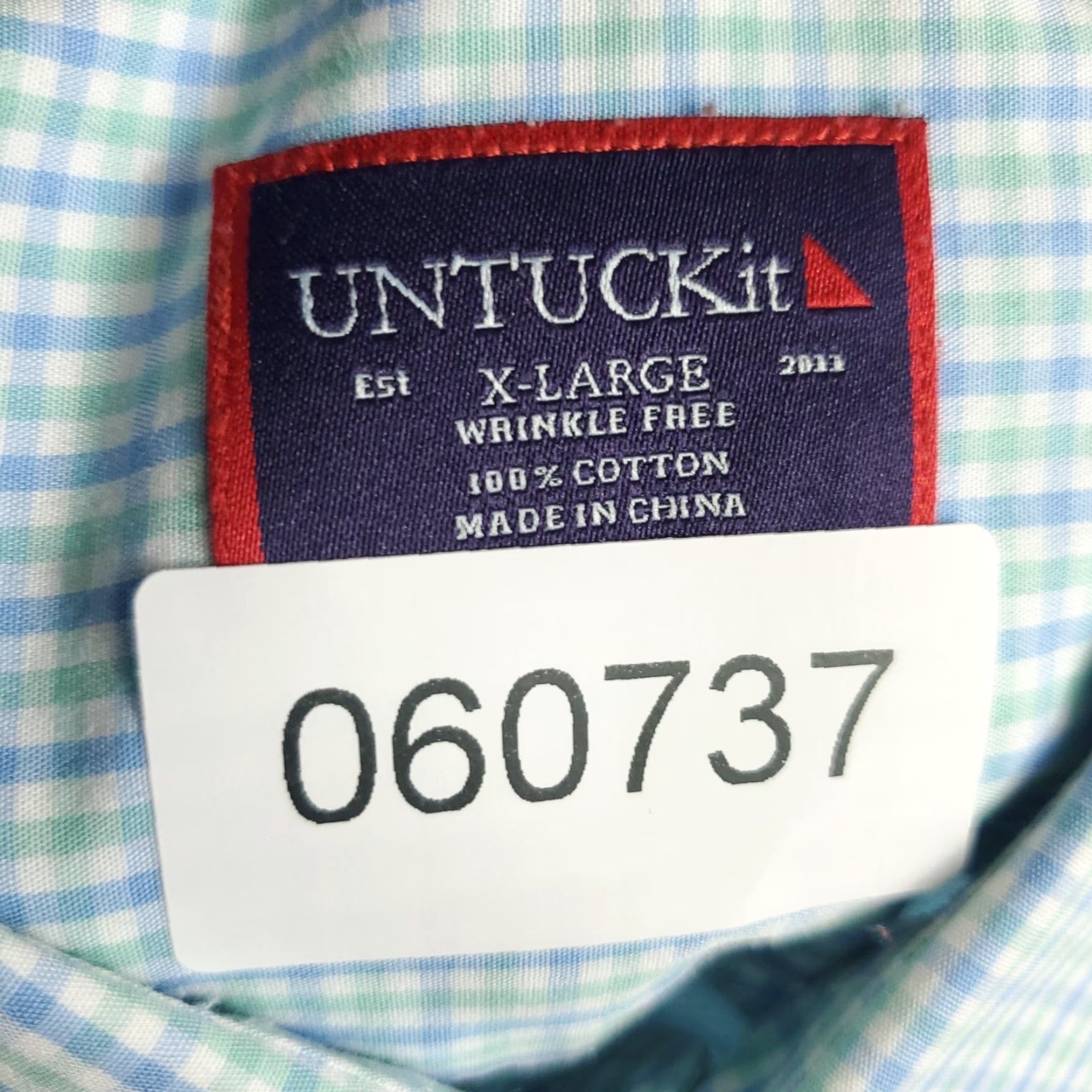 UNTUCKit UNTUCKit Button-Up Shirt Mens XL Green Blue Check Long Sleeve Casual Modern Preppy Size US XL / EU 56 / 4 - 7 Thumbnail