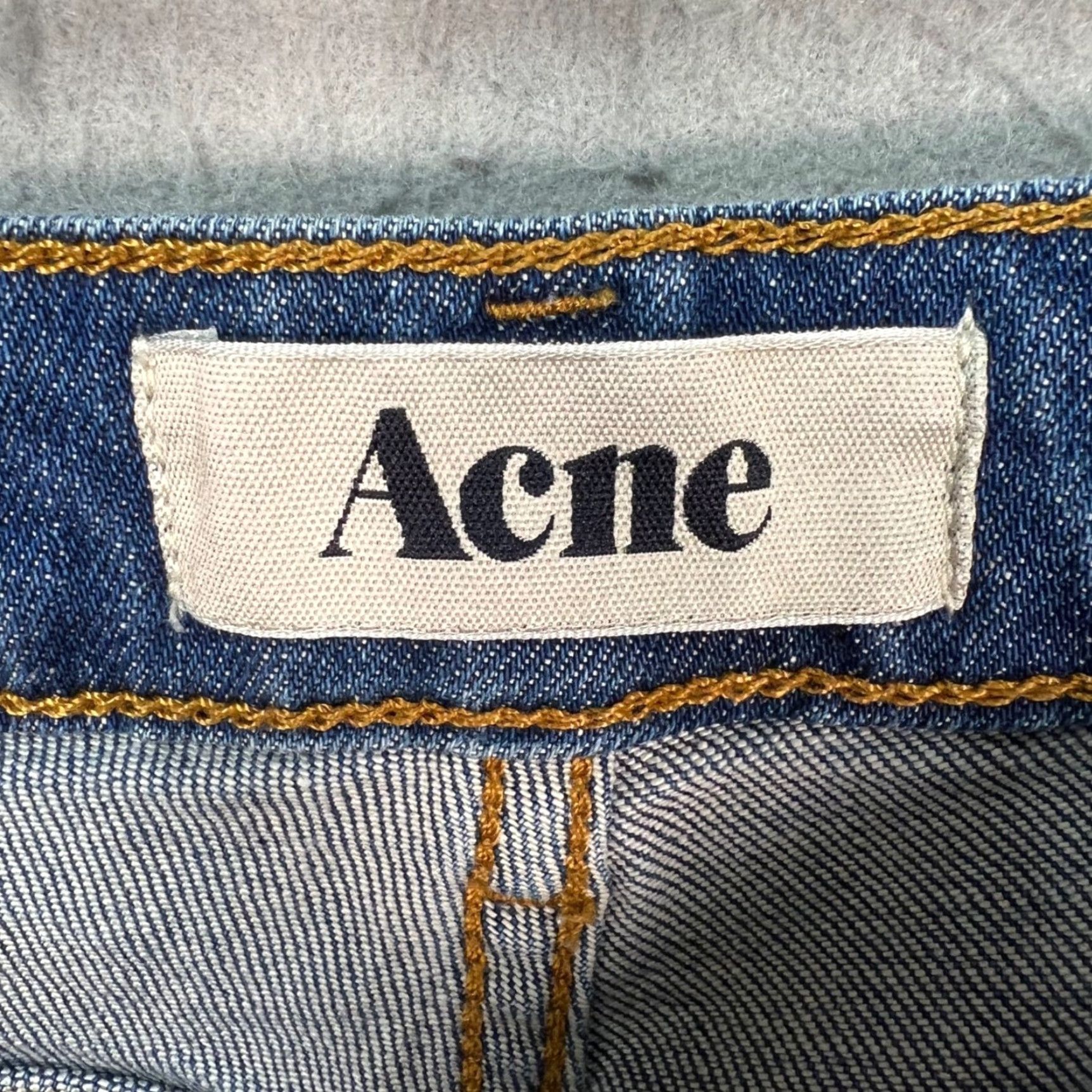 Denime Acne Denim Jeans Womens 26 x 29 High-Waisted Blue Skinny 5-Pocket Raw Hem Size 30" / US 8 / IT 44 - 3 Thumbnail