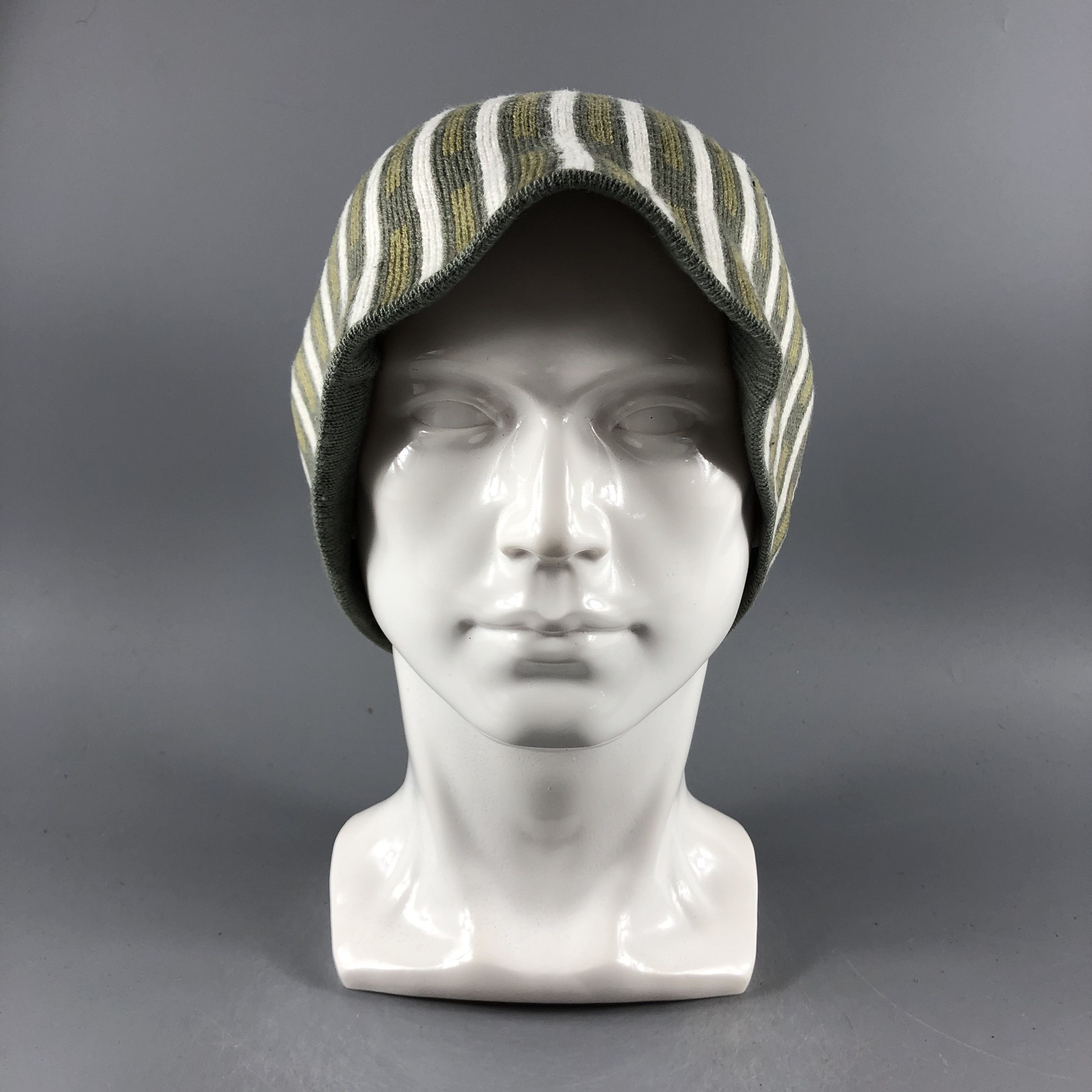 Japanese Brand × Vintage Unknown Stripe CUffless Beanie Snow Hat Snow Cap -D755 Size ONE SIZE - 5 Thumbnail