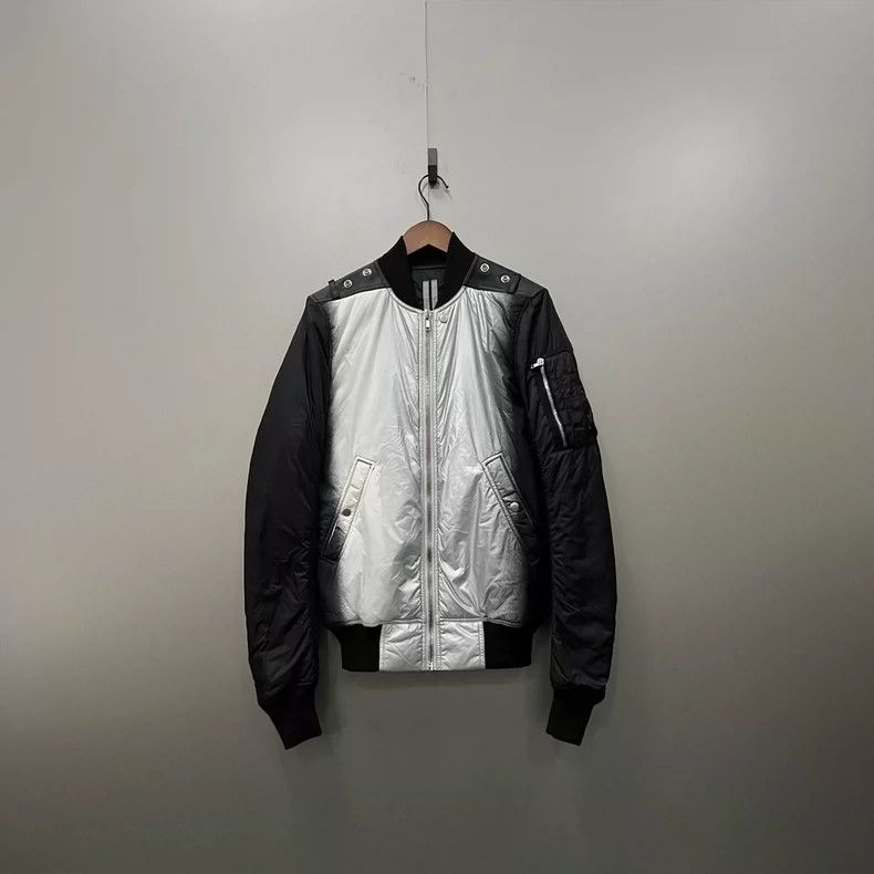 Rick Owens rick owens short black silver bomber jacket-dmc Size US M / EU 48-50 / 2 - 1 Thumbnail