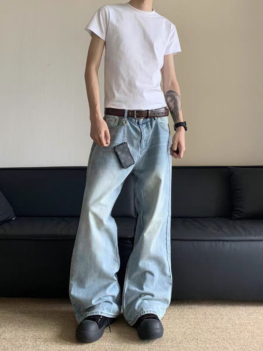 Japanese Brand × Vintage Vintage washed and distressed baggy straight leg jeans Size US 32 / EU 48 - 3 Thumbnail
