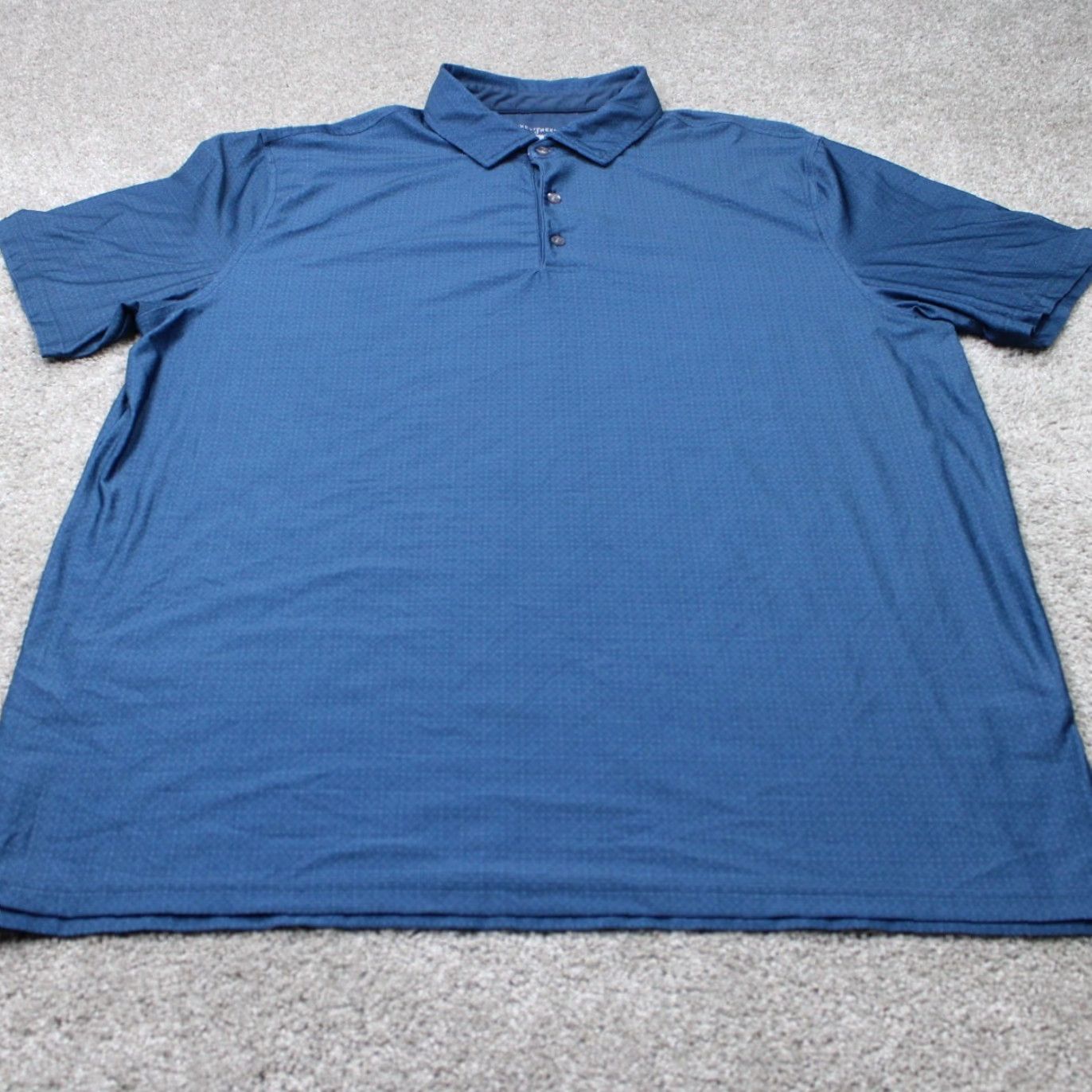 Vintage Hickey Freeman Golf Polo Shirt Mens XL Blue Geometric Stretch Short Sleeve Polo Size US XL / EU 56 / 4 - 3 Thumbnail