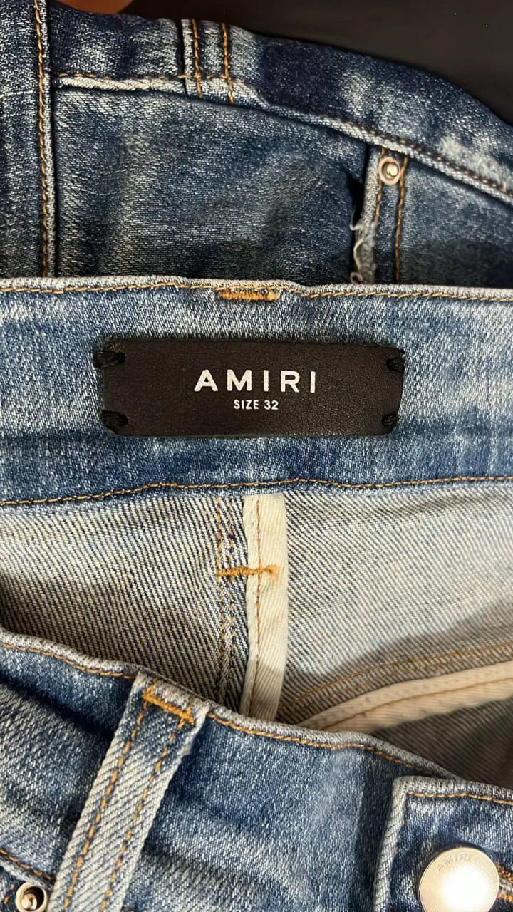 Amiri Amiri MX1 black leather patch denim skinny jeans Size US 32 / EU 48 - 3 Thumbnail