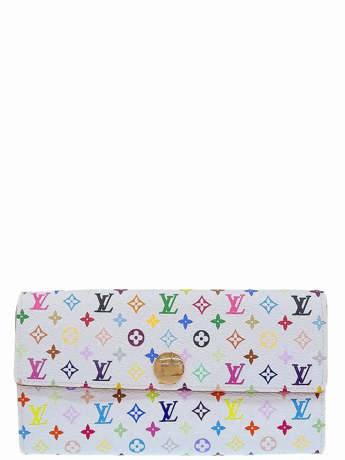 image of Louis Vuitton 2006 Made Monogram Multi Color Portefeuille Sarah Blanc in Black, Women's