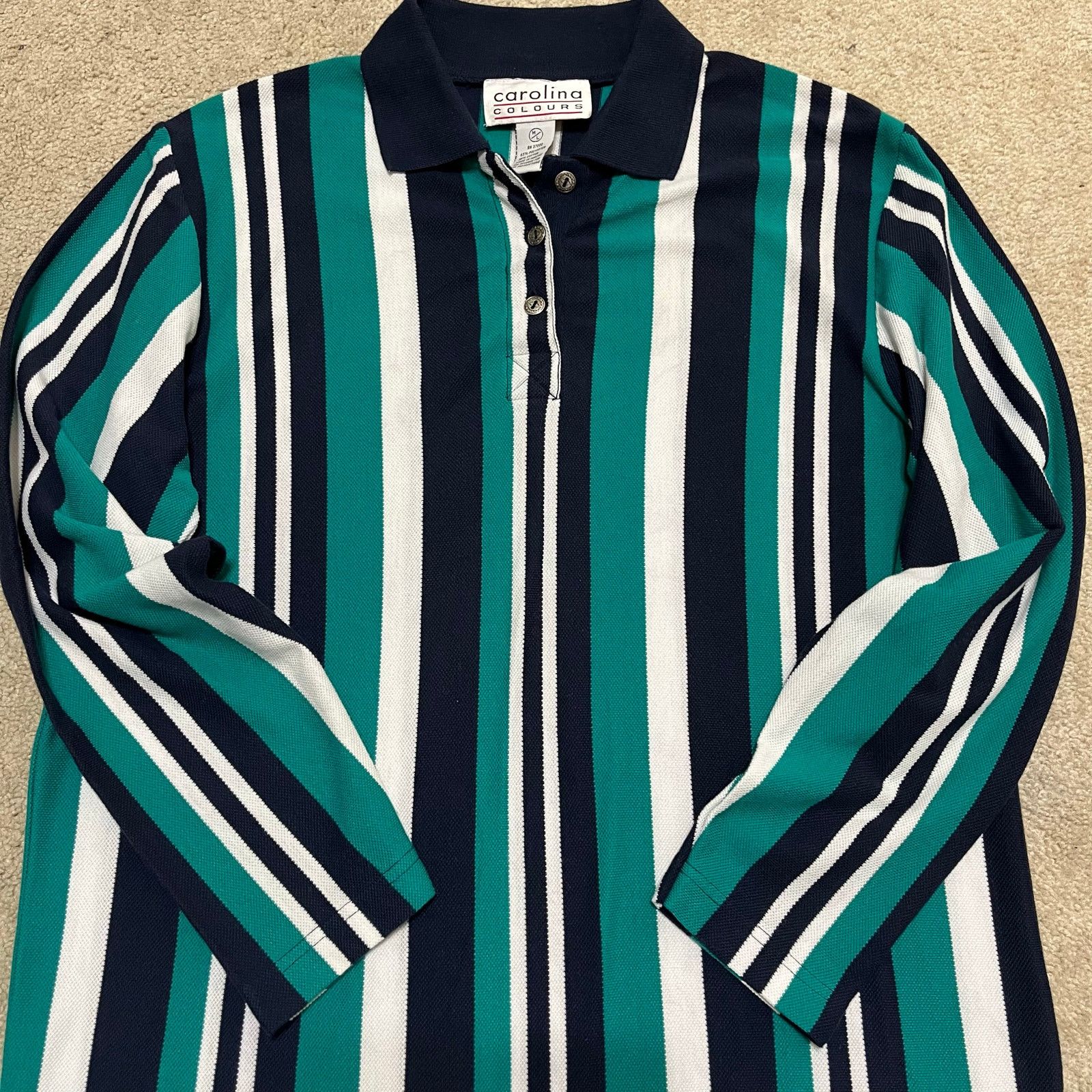 Other Carolina Colours Navy/Green Long Sleeeve Polo Shirt Medium Size US M / EU 48-50 / 2 - 1 Thumbnail