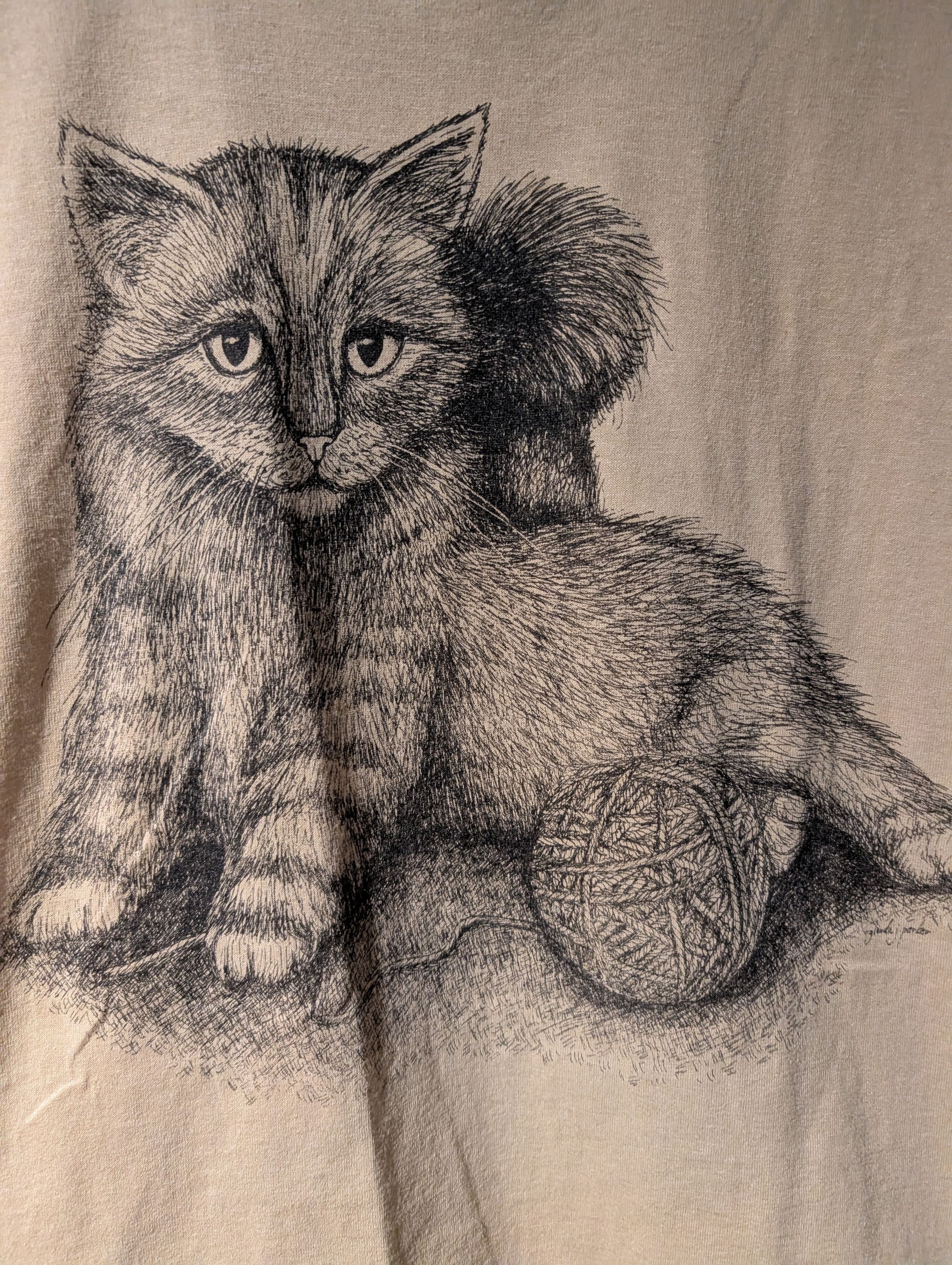 Arts & Science Vintage 90s Cat Animal Nature Wildlife Cute Small T-Shirt Size US S / EU 44-46 / 1 - 2 Thumbnail