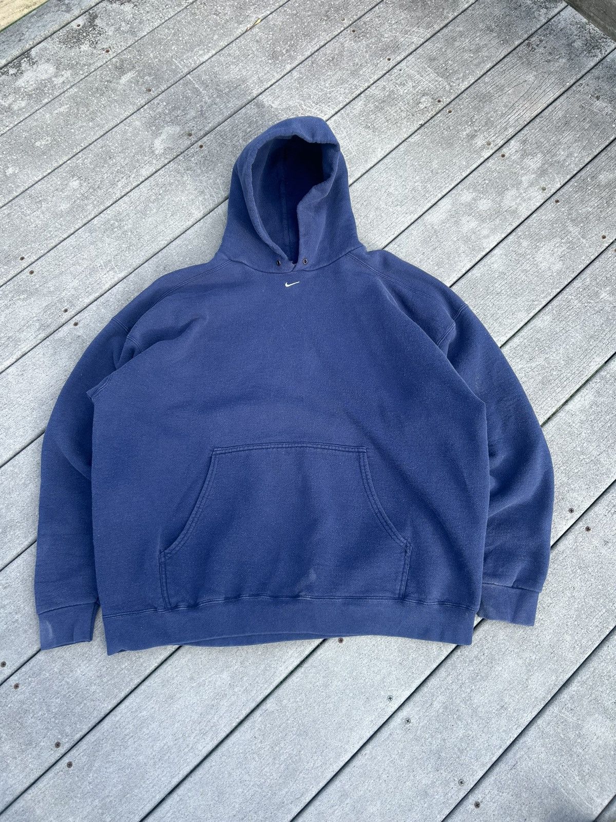 Nike × Vintage Vintage Nike Center Swoosh hoodie Size US XL / EU 56 / 4 - 1 Thumbnail