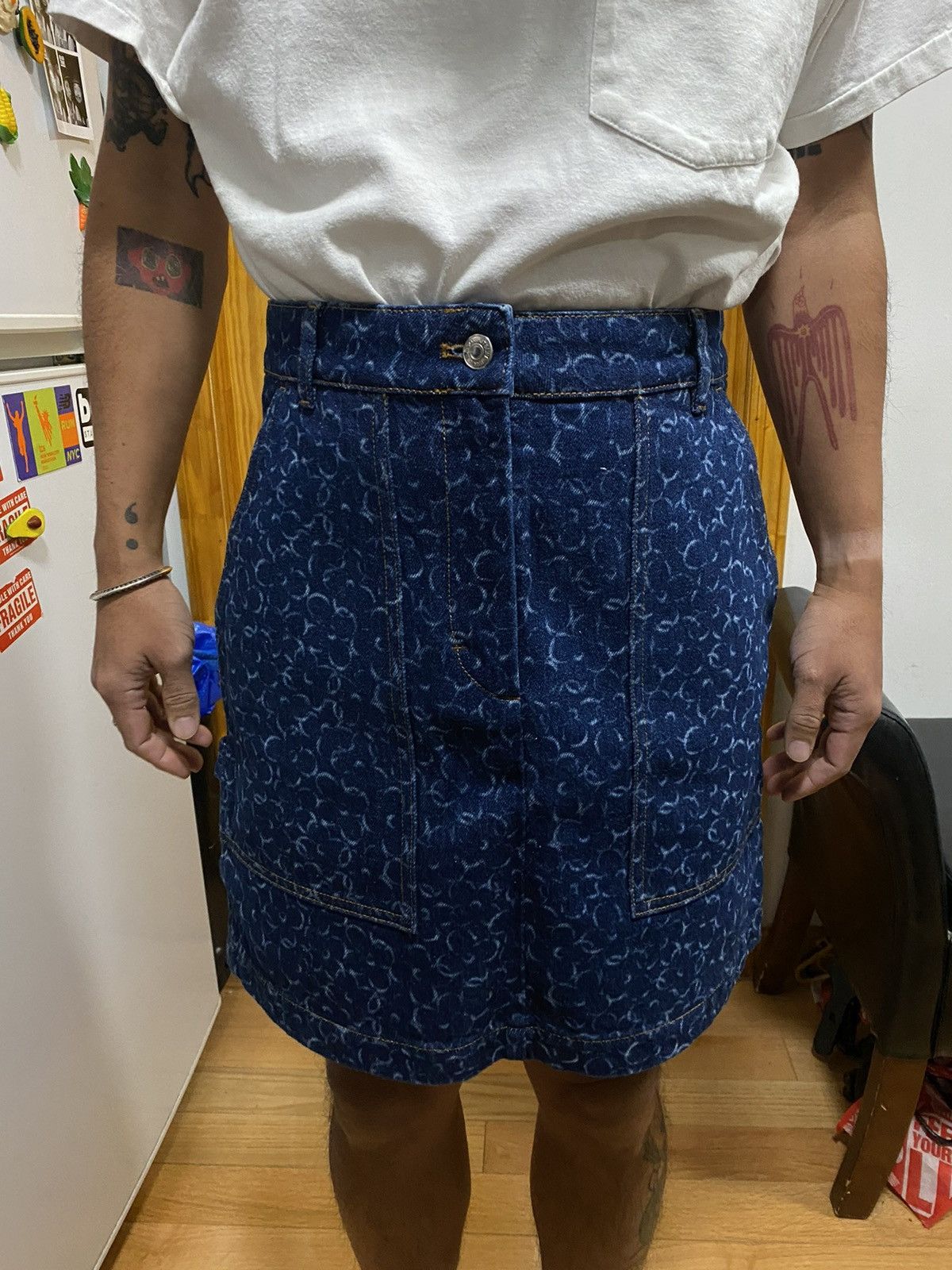 Maison Kitsune Maison Kitsuné Denim Mini Skirt Size 27" / US 4 / IT 40 - 4 Thumbnail
