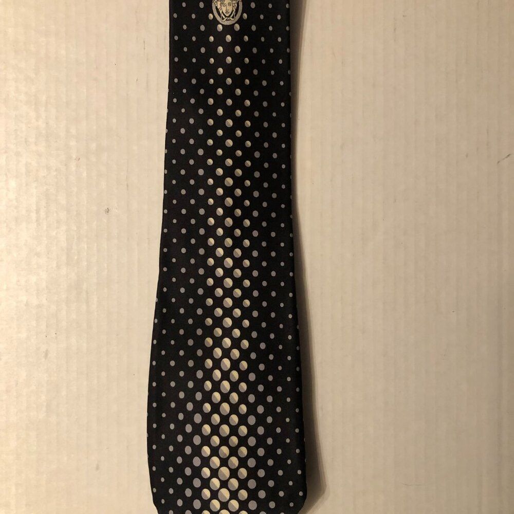 Versace VERSACE MEN'S BLACK 100%SILK TIE 3 3/4" X 60" MADE IN ITALY Size ONE SIZE - 2 Thumbnail