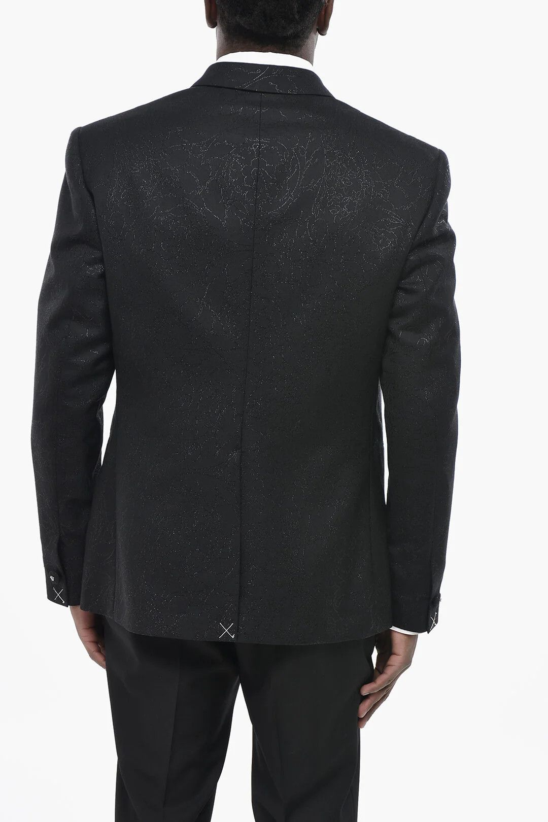 Versace og1mm0426 Virgin Wool Double-Breasted Jacket in Black Size US L / EU 52-54 / 3 - 2 Thumbnail
