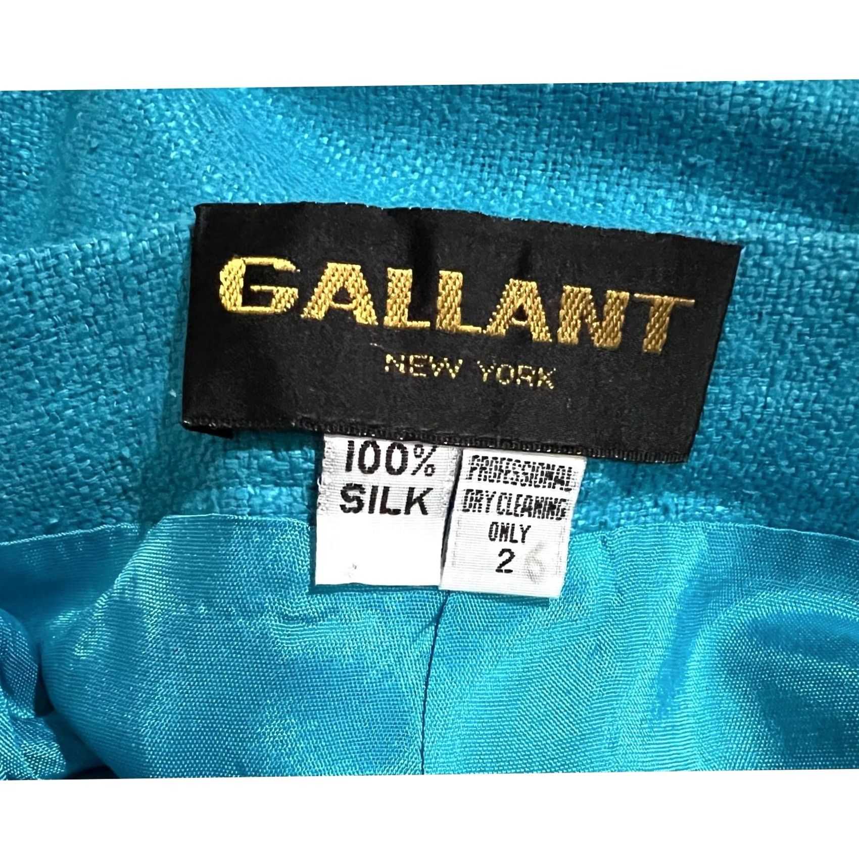 Vintage VINTAGE Gallant Pants Women 100% Silk Blue Cropped Lined Plus Sz 26 Shirt? (adjusted) Size 26" / US 2 / IT 38 - 5 Thumbnail