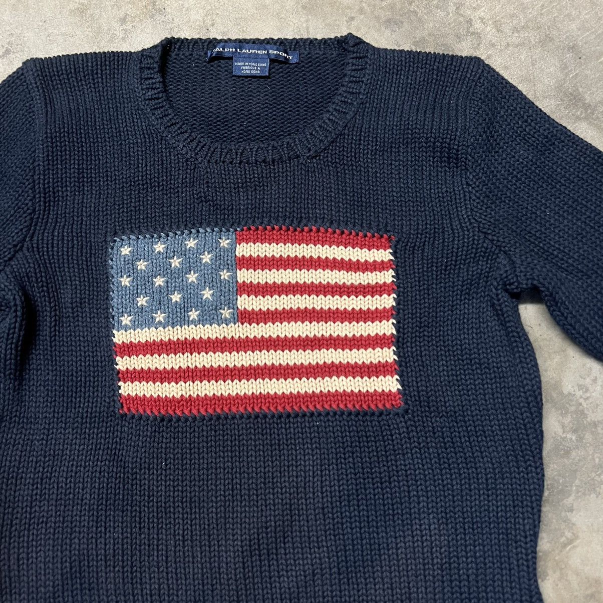 Polo Ralph Lauren × RRL Ralph Lauren × Ralph Lauren Vintage 2000’s Polo Ralph Lauren Sport 🇺🇸 Flag Knit Sweater Size US XS / EU 42 / 0 - 3 Thumbnail