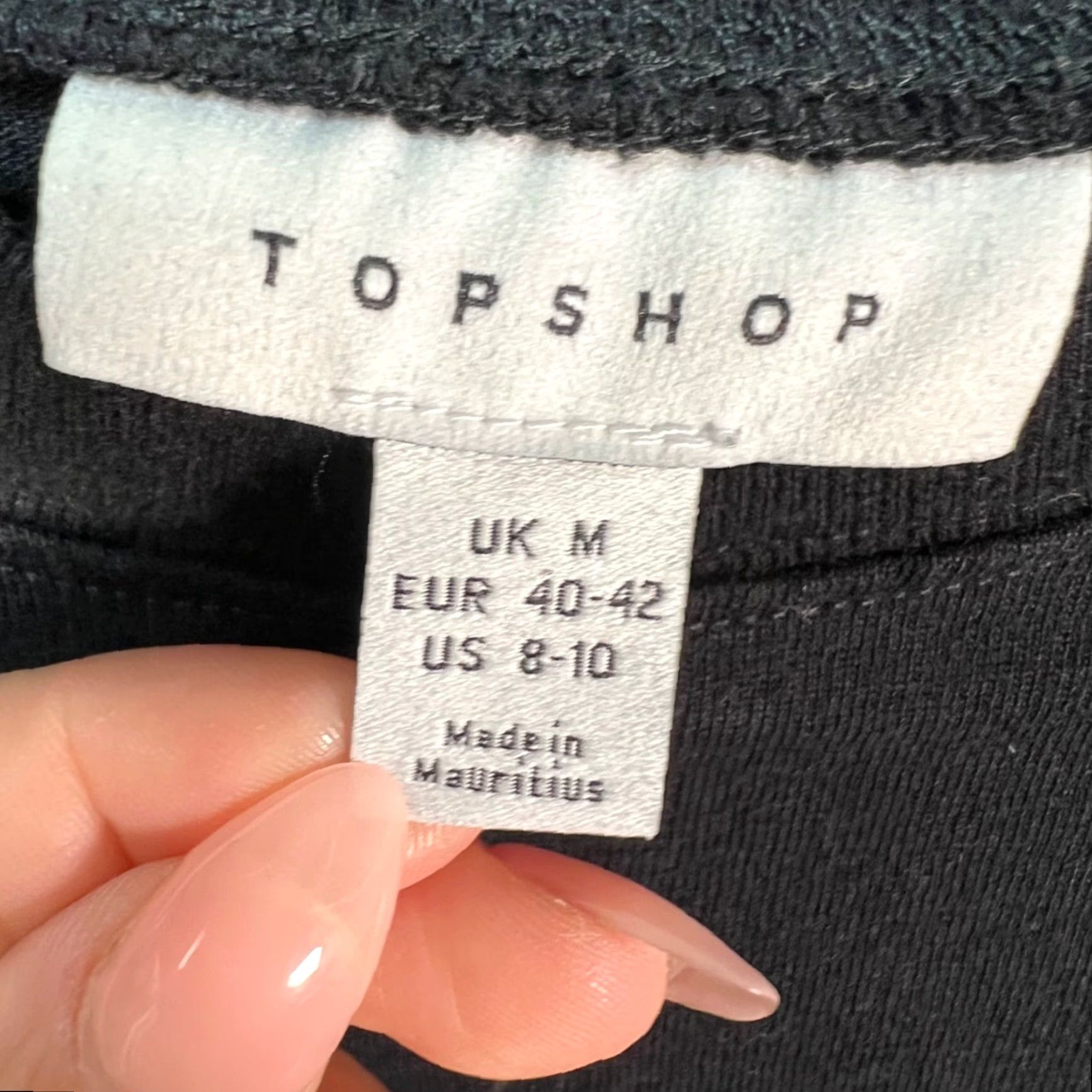 Topshop Topshop Womens T-Shirt Size 8 - 10 Black Cotton Crew Neck Short Sleeve Size M / US 6-8 / IT 42-44 - 3 Thumbnail
