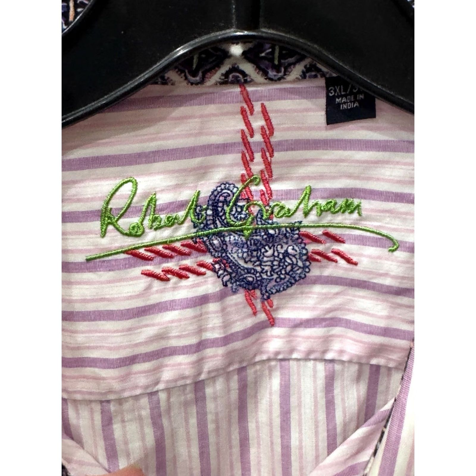 Robert Graham Robert Graham Plum Stripe LONG SLEEVE SHIRT 3XL XXXL Men XS/XX? No—keep original sizes: 3XL XXXL 18.5 x 37 SHIRT Mens Multicolor Long Sleeve stripes Size US XXL / EU 58 / 5 - 5 Thumbnail