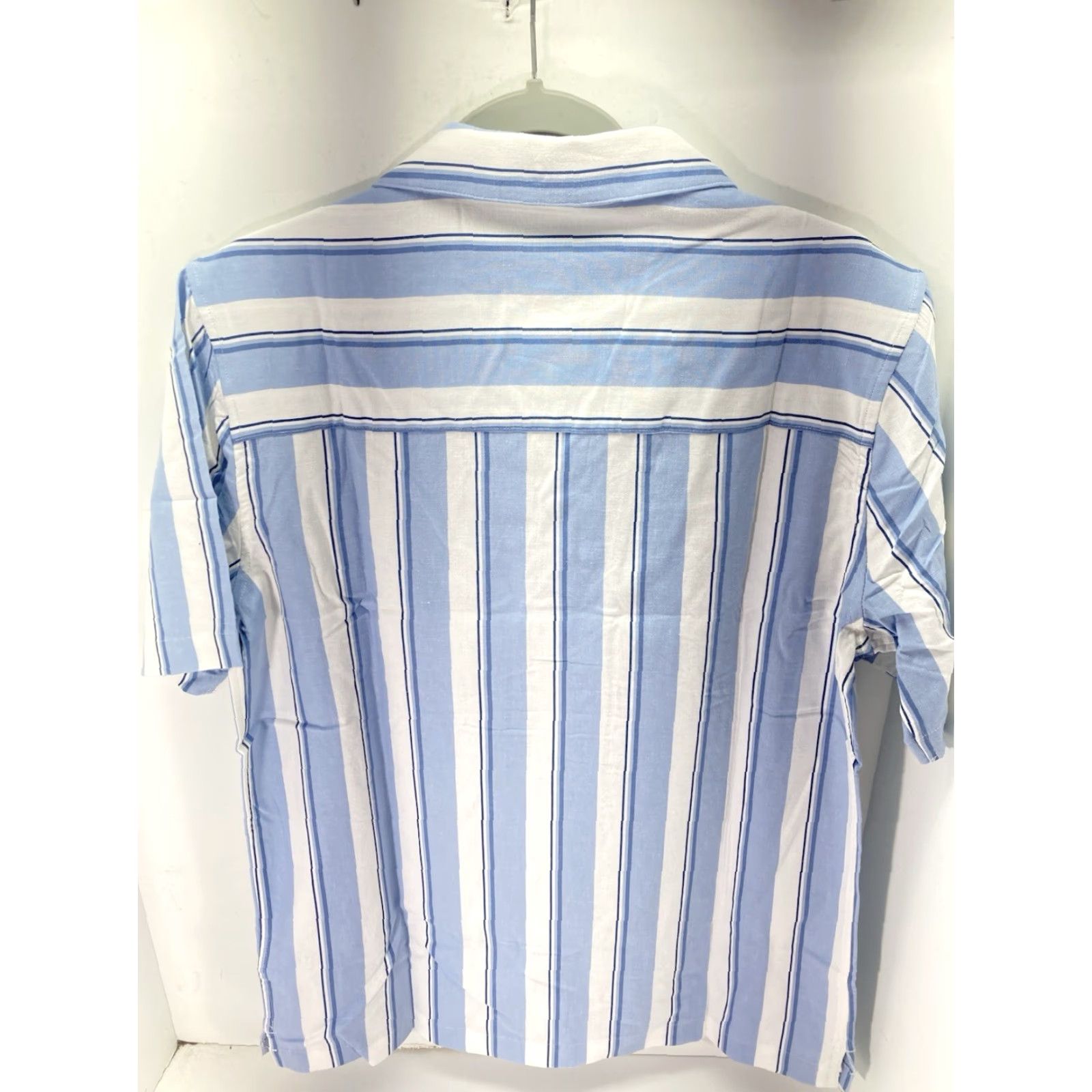 Gap VINTAGE Gap Linen Camp Shirt Men S Blue Stripe Button-Up Linen Blend Casual NWT Size US S / EU 44-46 / 1 - 7 Thumbnail