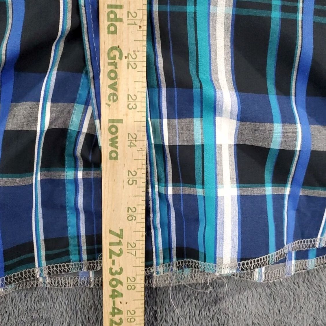 Wrangler VINTAGE Wrangler Button-Up Shirt Mens 17.5 Blue Green Plaid Pearl Snap X-Long Tails Cowboy 90s Style Snap Tailoring Wrangler Brand Size ONE SIZE - 5 Thumbnail