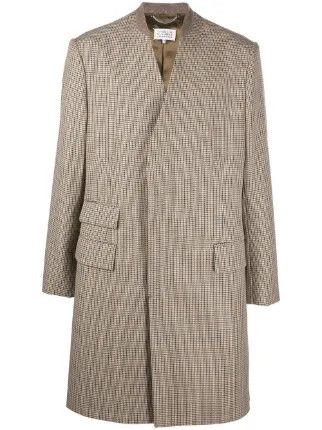 Maison Margiela o1w1db11225 Herringbone Pattern Collarless Coat Multicolor Size US S / EU 44-46 / 1 - 1 Thumbnail