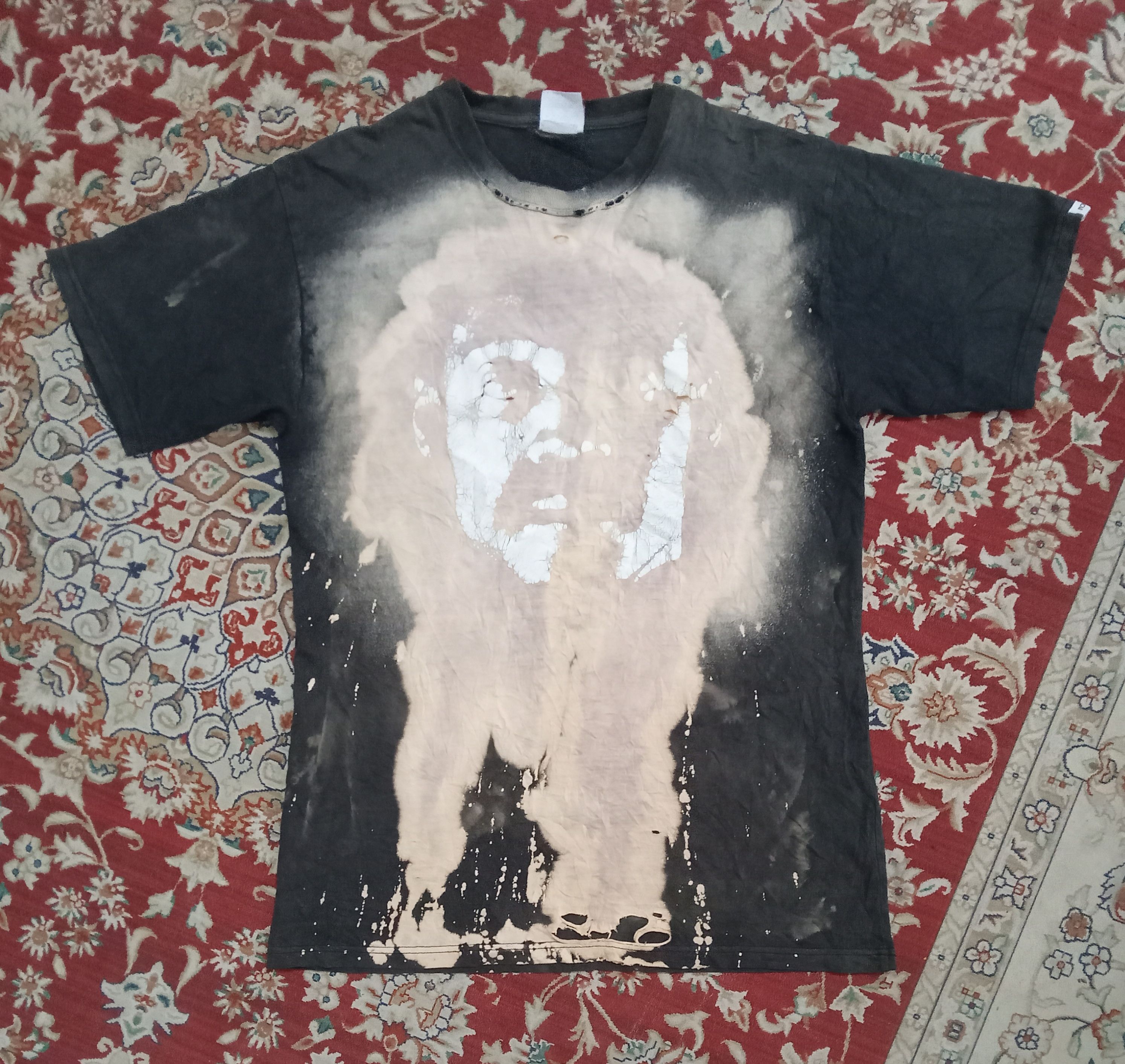 image of Vintage Incredible Authentic Acid Damage Design T Shirt in Black, Men's (Size Large)