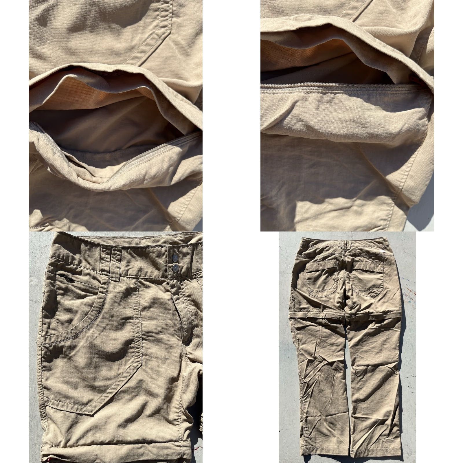 The North Face Women's North Face Pants Beige 12 Convertible Nylon Zip Breath Shorts Hike Camp Size 34" / US 12 / IT 48 - 8 Thumbnail
