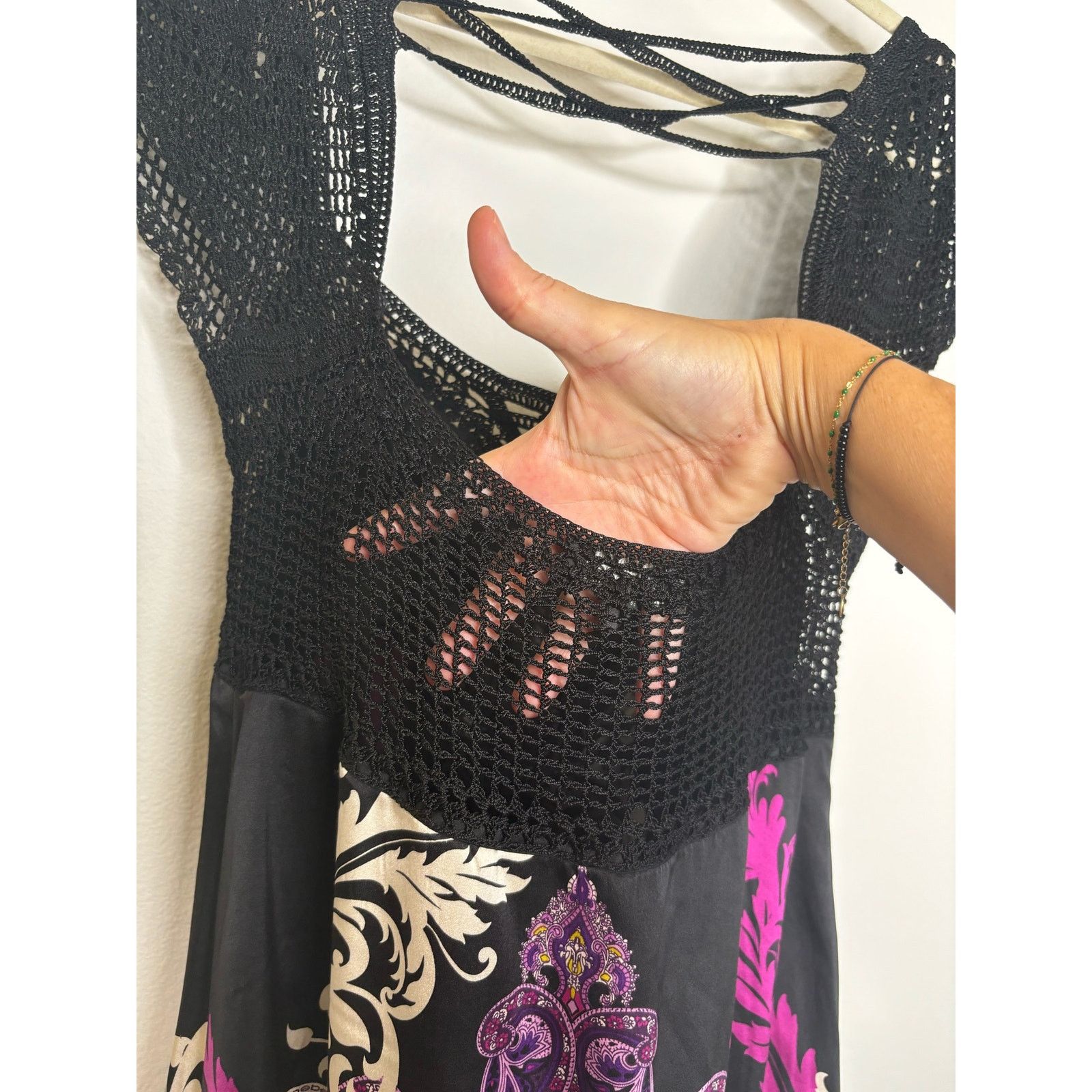 Bebe Bebe crochet and silk mini dress Size M / US 6-8 / IT 42-44 - 4 Thumbnail