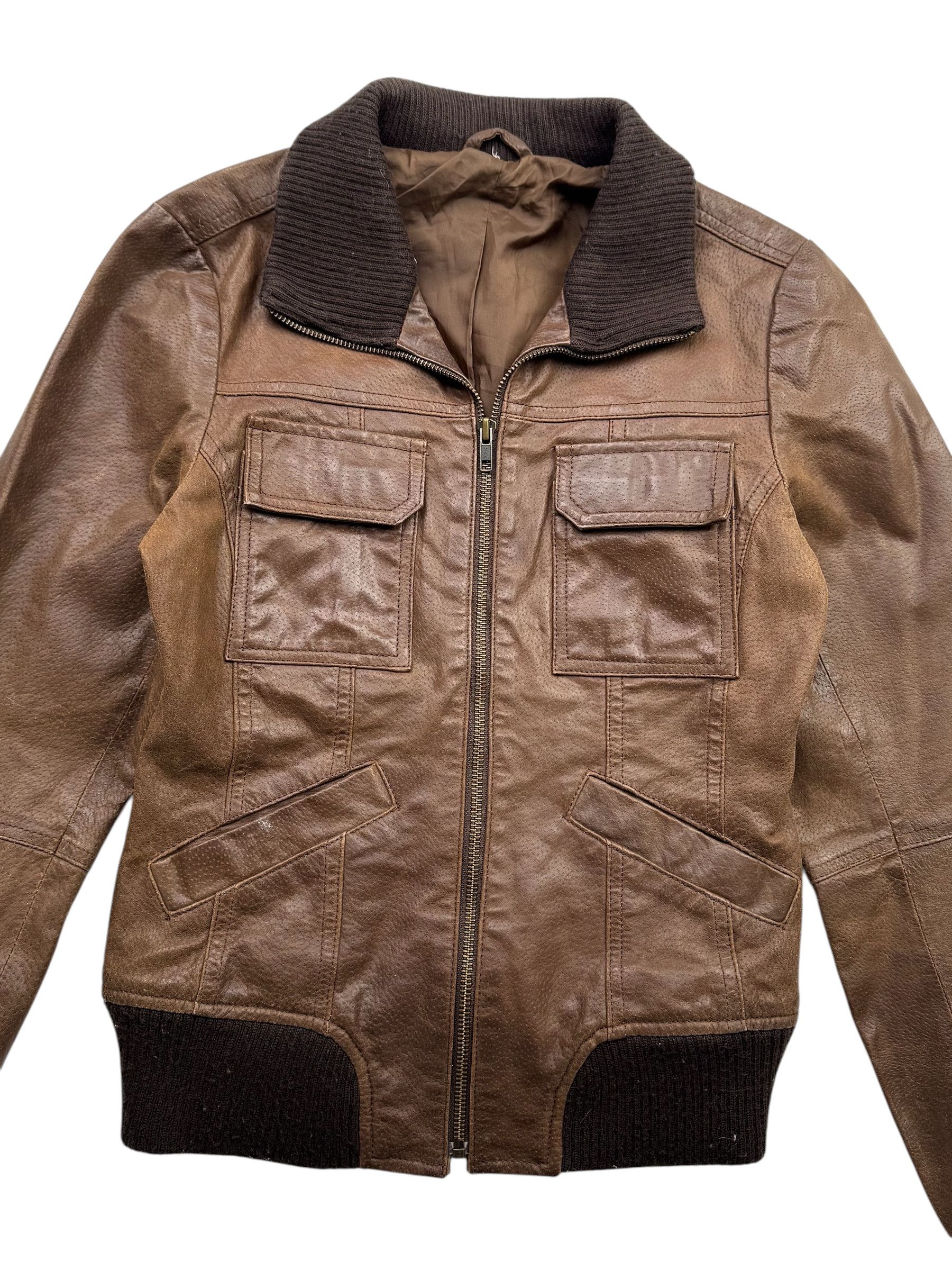 Japanese Brand Vintage Cropped Leather Jacket W128(D10) Size M / US 6-8 / IT 42-44 - 2 Thumbnail