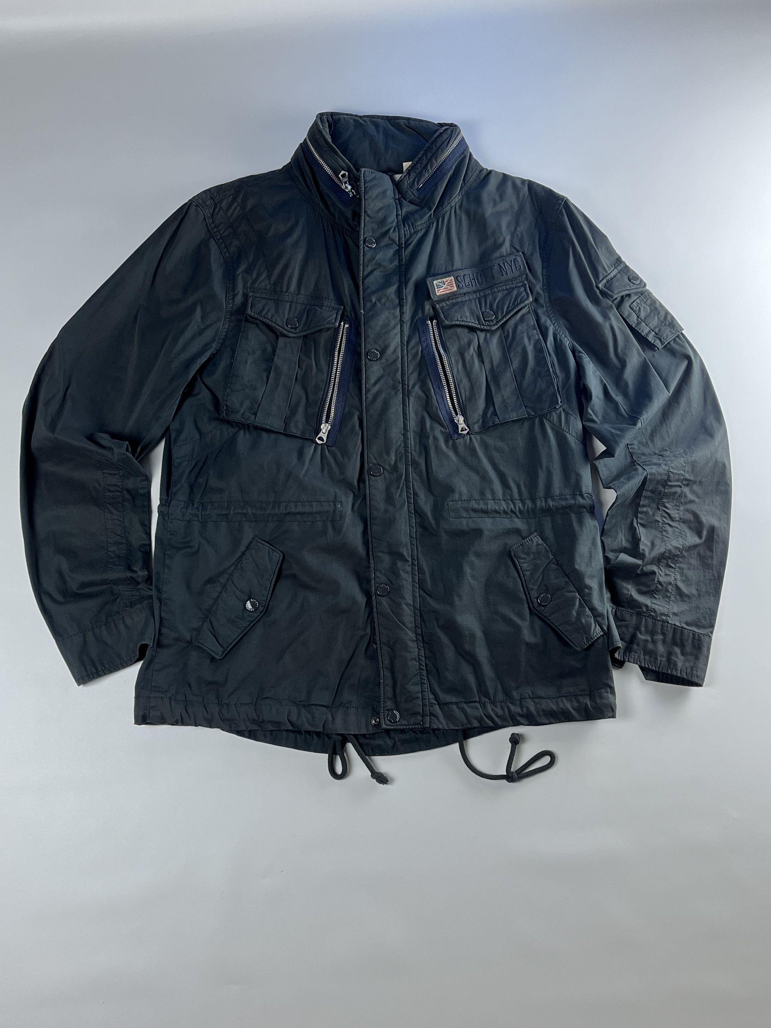 Schott × Vintage 90s Schott NYC Military Field Squad Jacket Size US XL / EU 56 / 4 - 4 Thumbnail