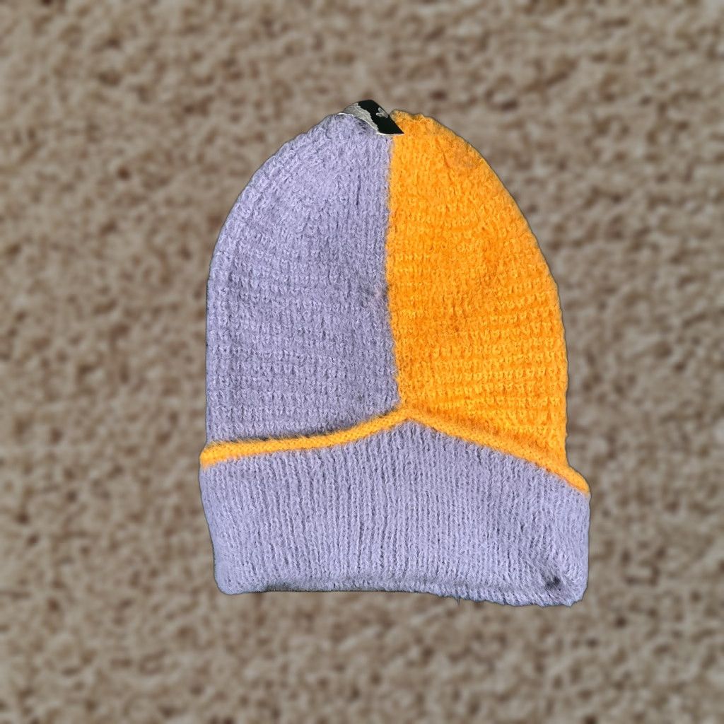 Vintage Wild Fable Beanie Women One Size Purple Yellow Knit Nylon Polyester NEW Size ONE SIZE - 1 Thumbnail