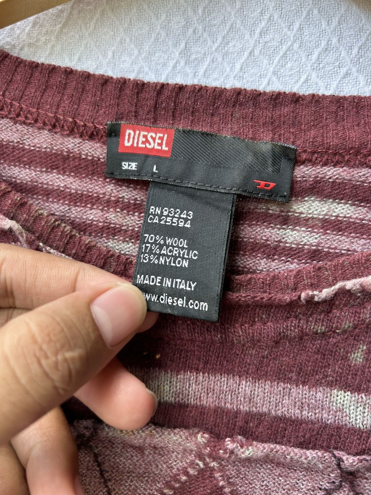Diesel × Japanese Brand × Vintage Diesel grunge bleach knitted sweater style Size US L / EU 52-54 / 3 - 6 Thumbnail
