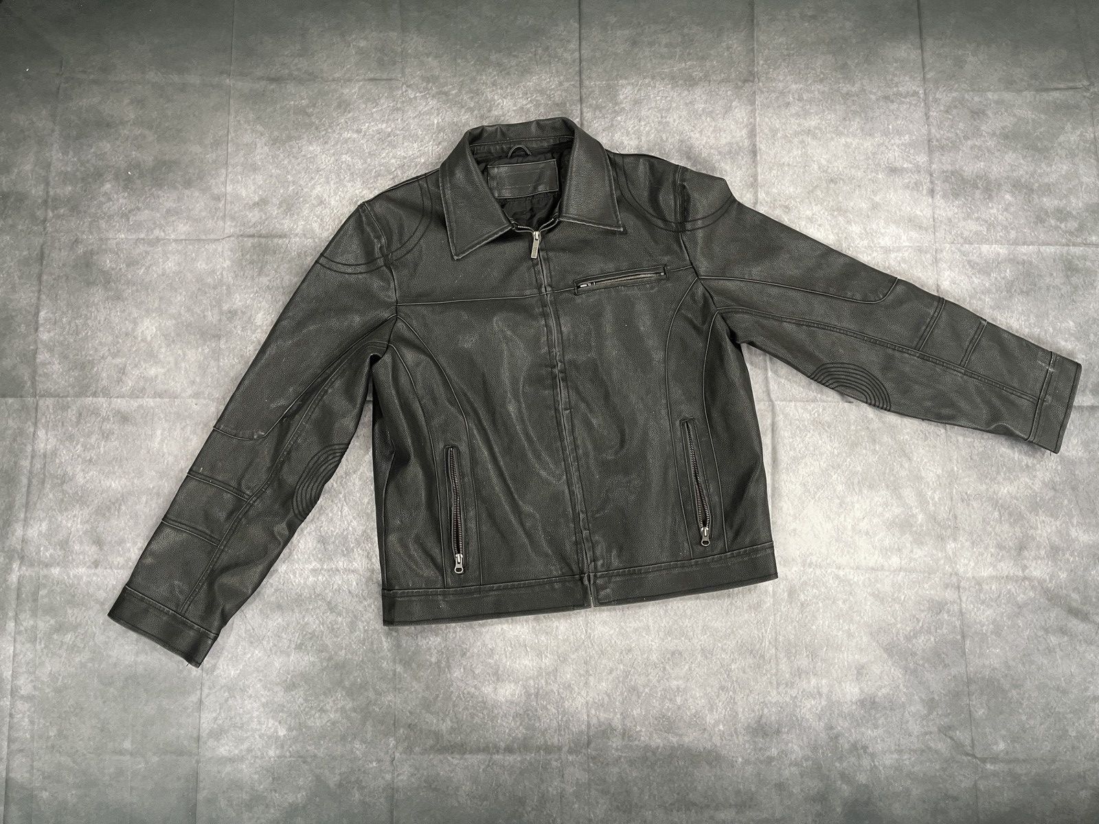 Kenneth Cole Kenneth Cole Men's L Black Leather Biker Jacket Full Zip Size US L / EU 52-54 / 3 - 1 Thumbnail